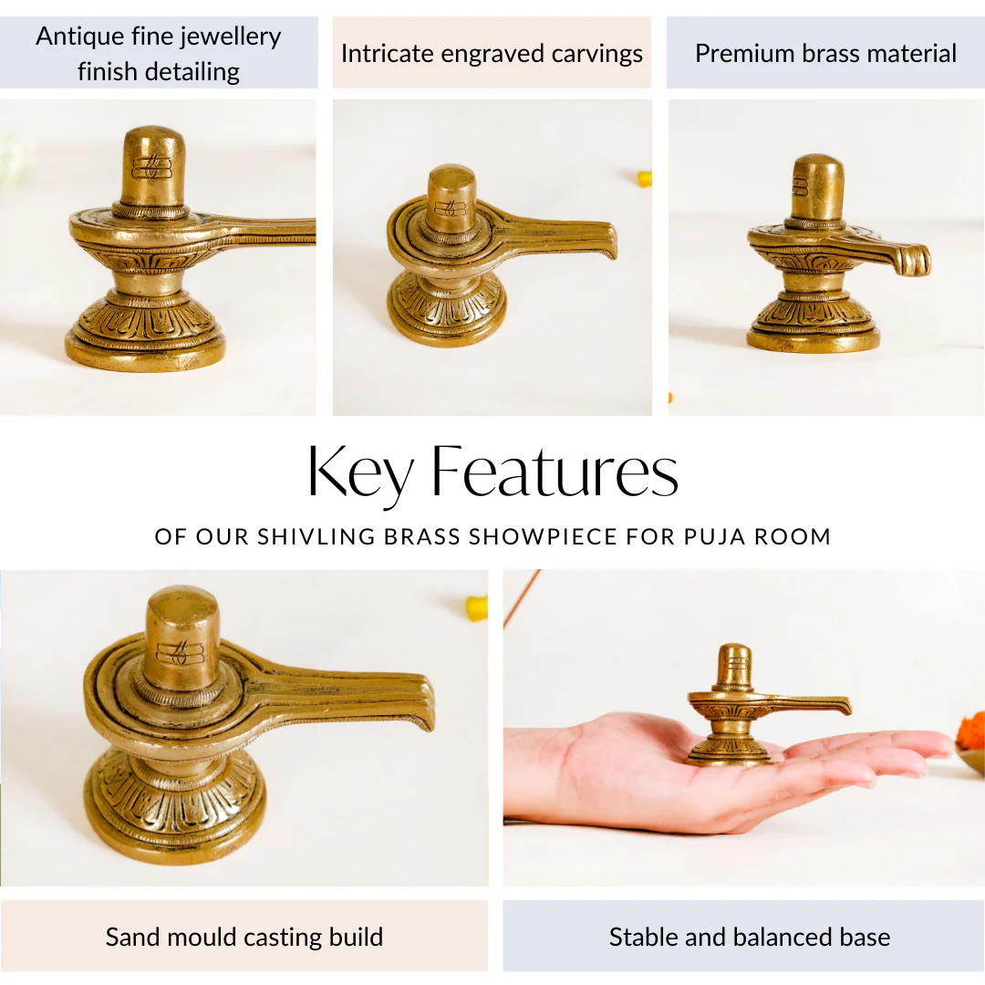 Shivling Brass Showpiece For Puja Room 5cm - Image 5