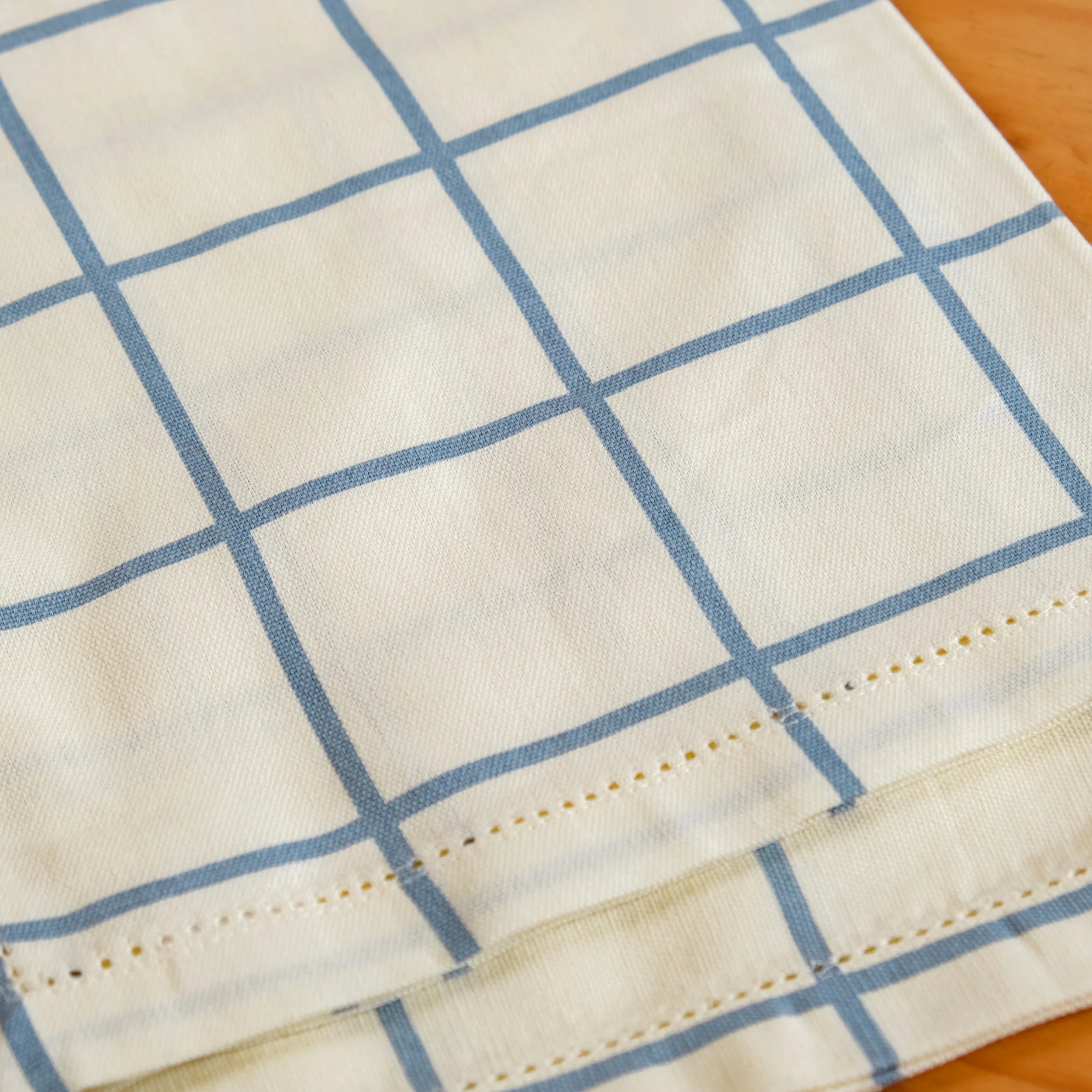 Slate Blue Grid Pure Cotton Table Napkin Set Of 4 - Image 7