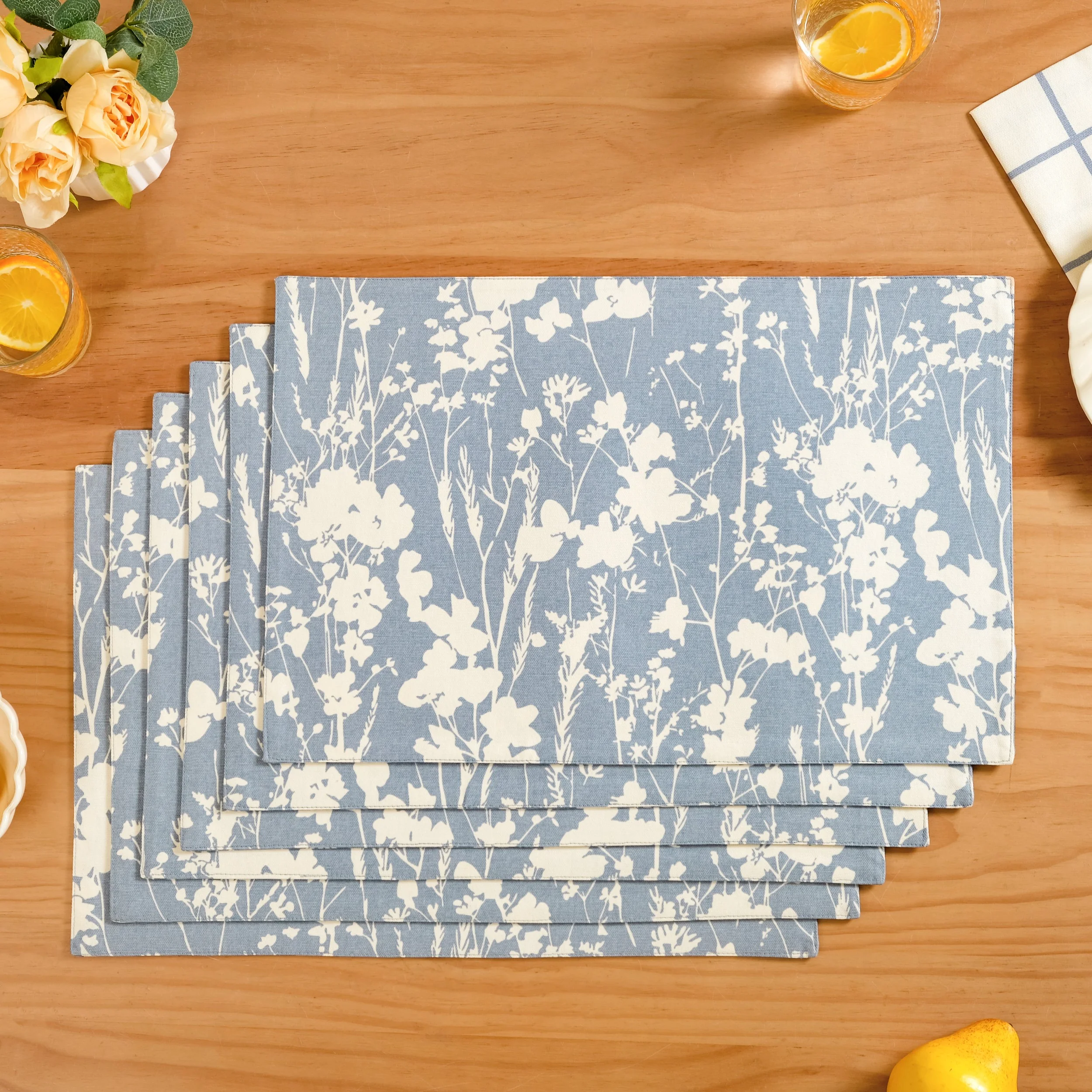 Slate Blue Cotton Placemat Set Of 6 - Image 2