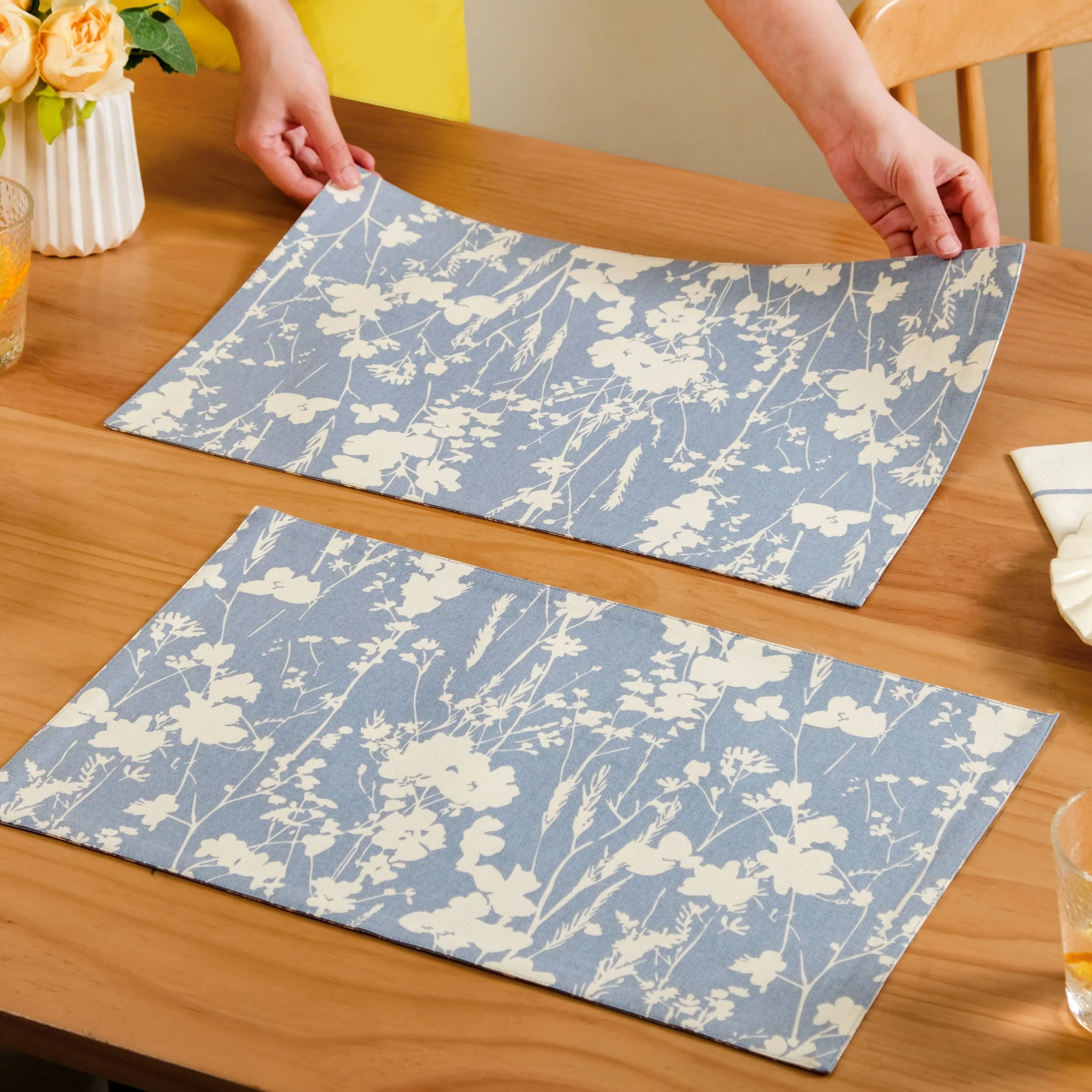 Slate Blue Cotton Placemat Set Of 6 - Image 3