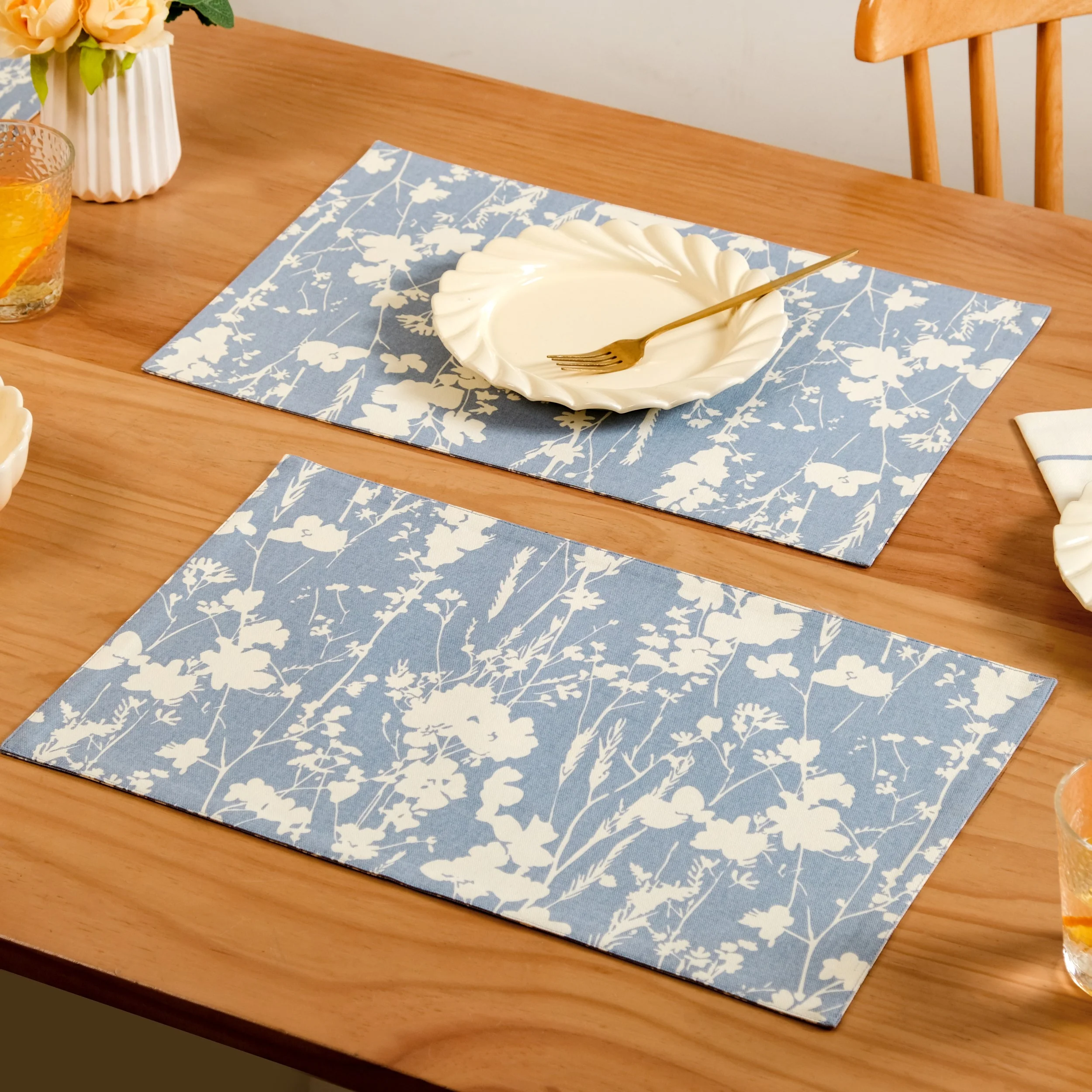 Slate Blue Cotton Placemat Set Of 6 - Image 7