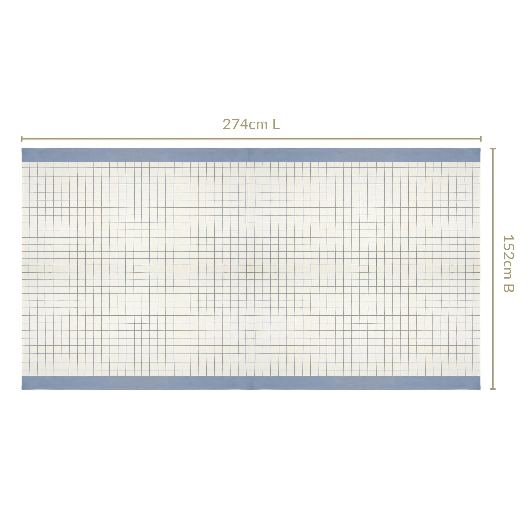 Slate Blue Pure Cotton 8 Seater Tablecloth 274x152cm - Image 4