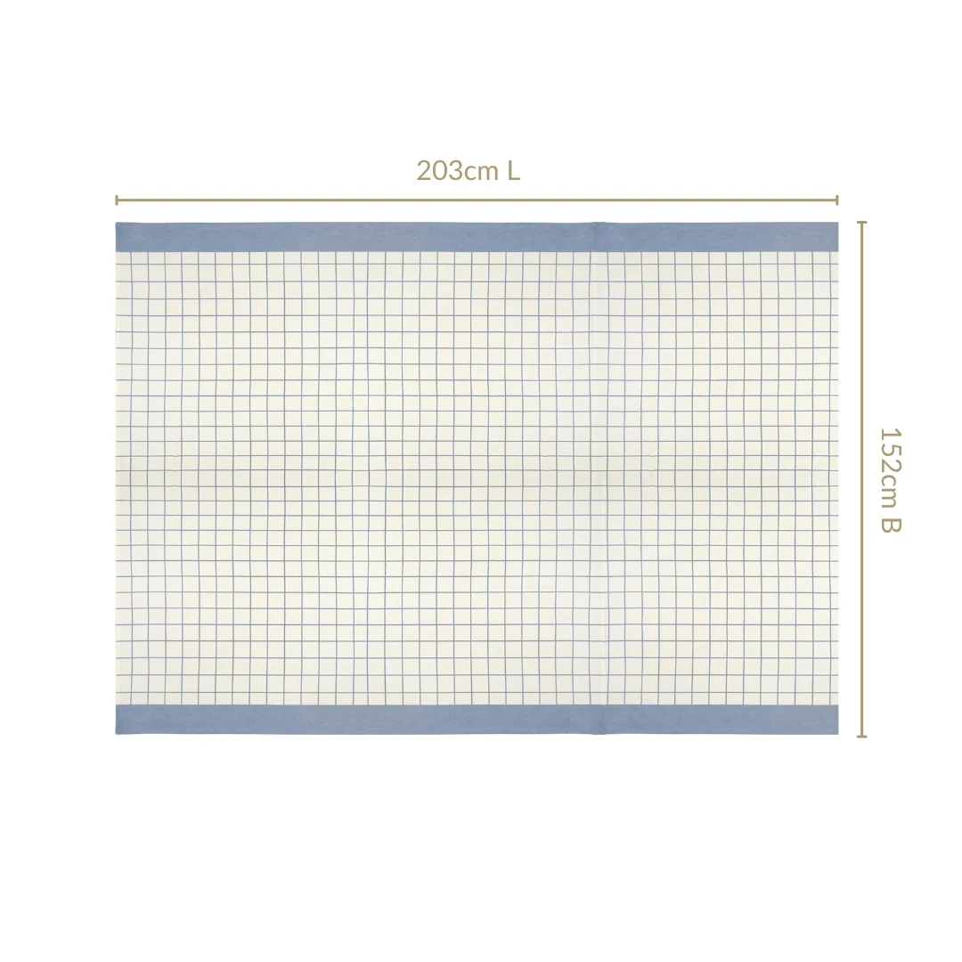 Slate Blue Pure Cotton Water Resistant 6 Seater Tablecloth 203x152cm - Image 4