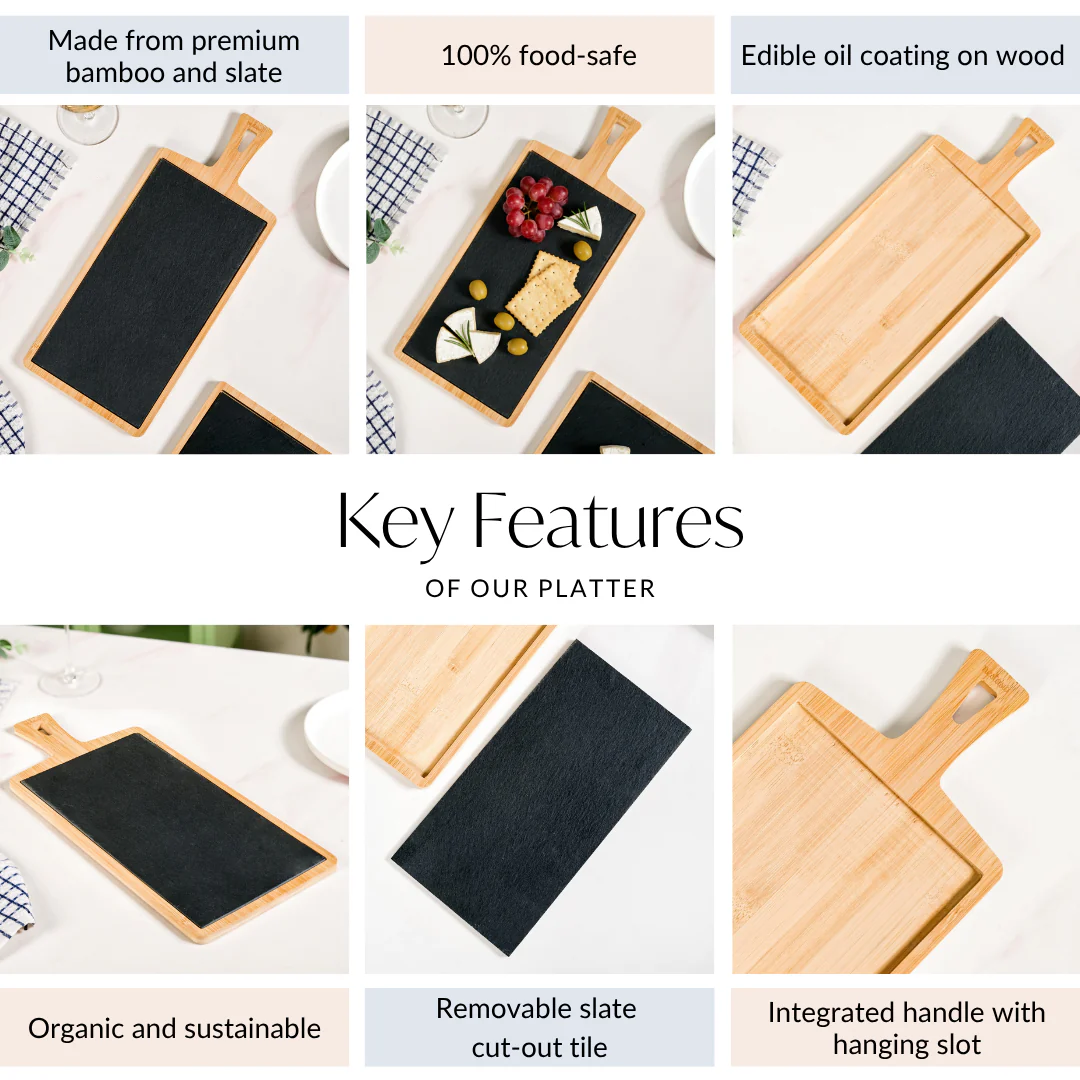 Slate Rectangle Serving Platter 43x18cm - Image 6