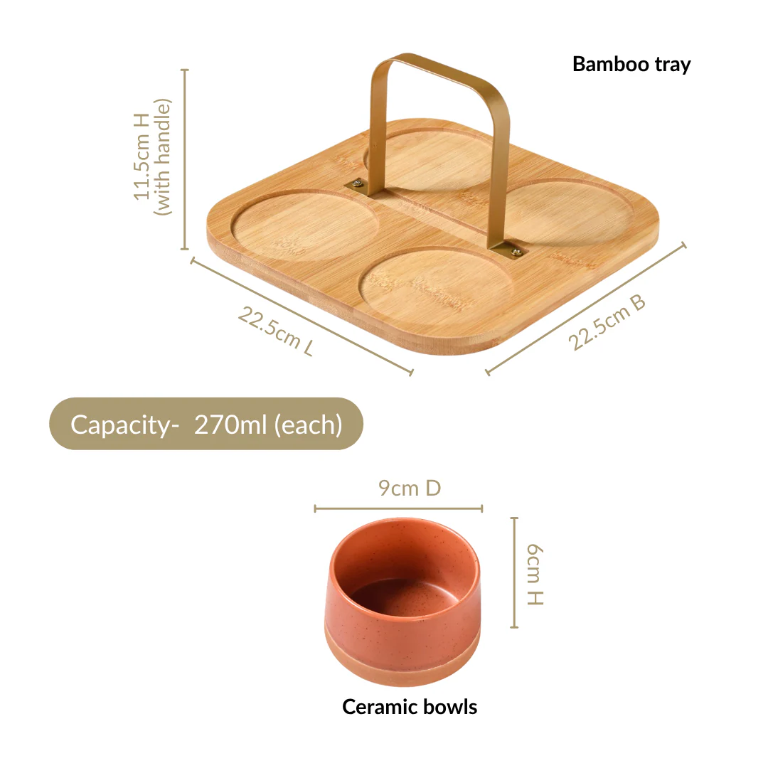 Snack Serving Bowl Platter With Handle Set Of 5 - Image 4