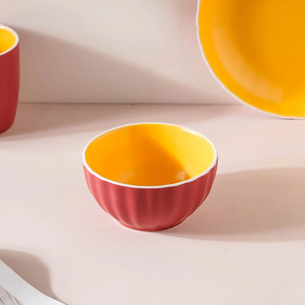 Chrome 5 Piece Red Snack Set For 1 - Image 10