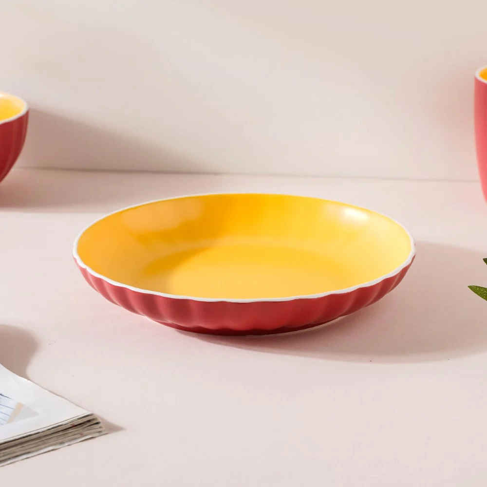 Chrome 5 Piece Red Snack Set For 1 - Image 5