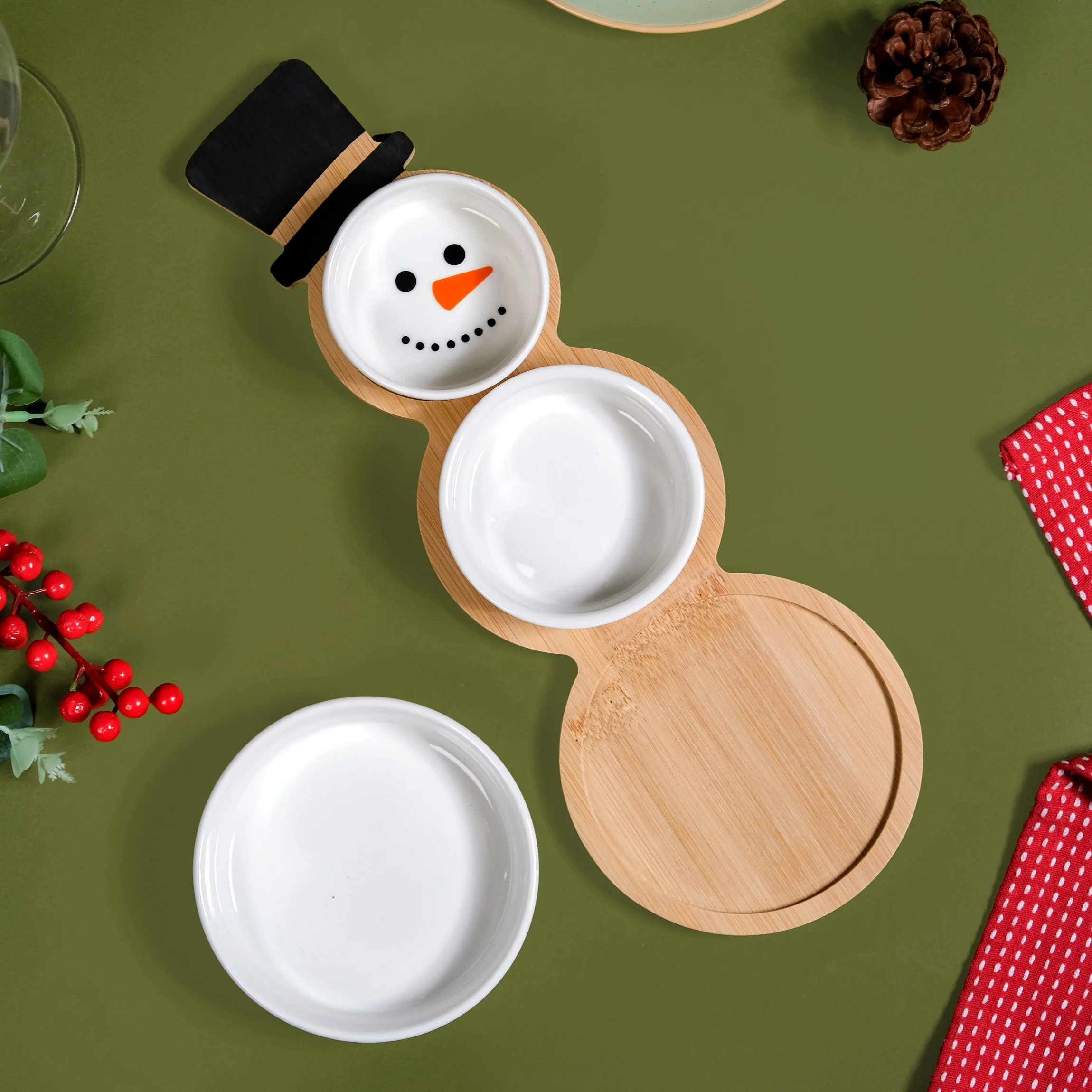 Snowman Platter Set Of 4 - Image 2