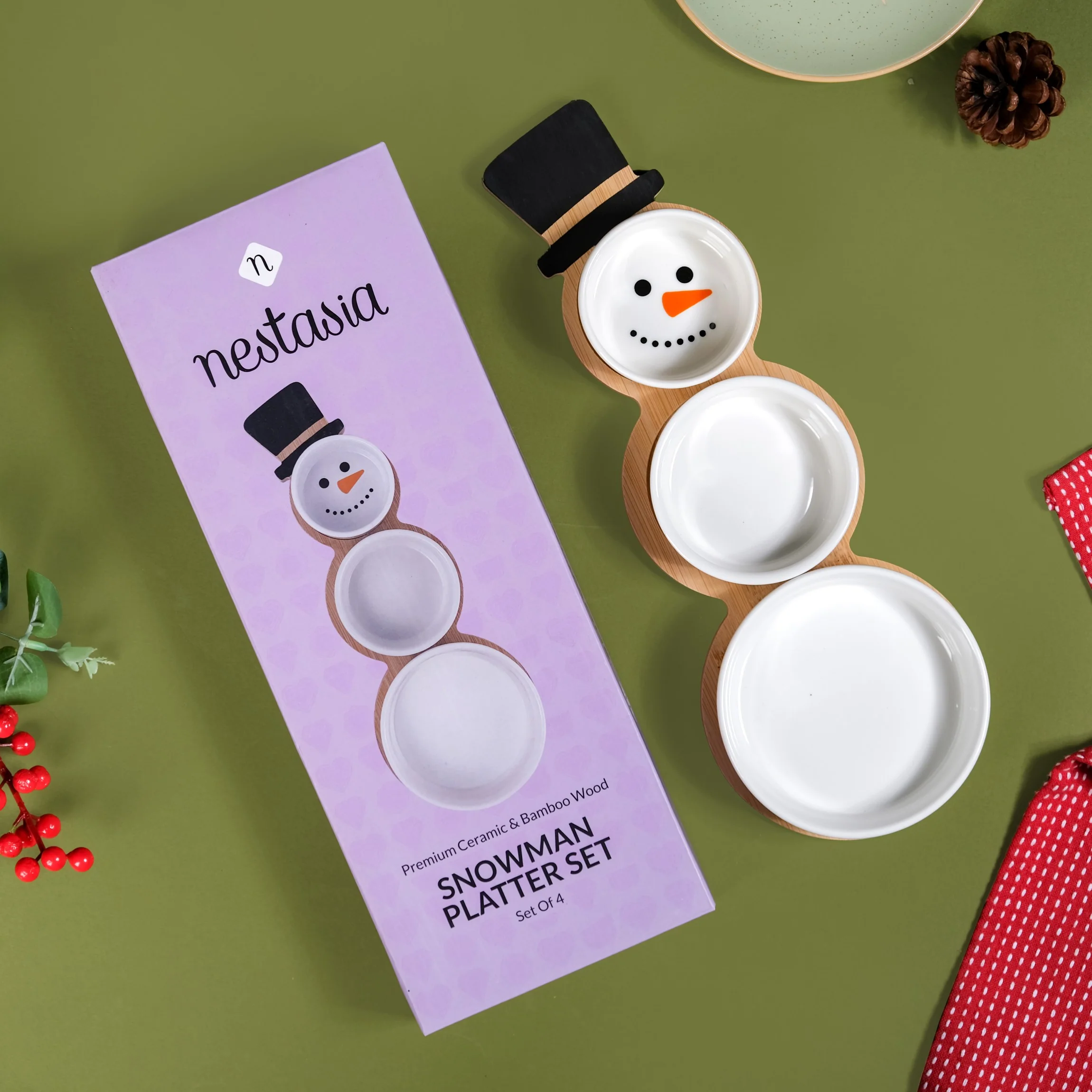 Snowman Platter Set Of 4 - Image 4