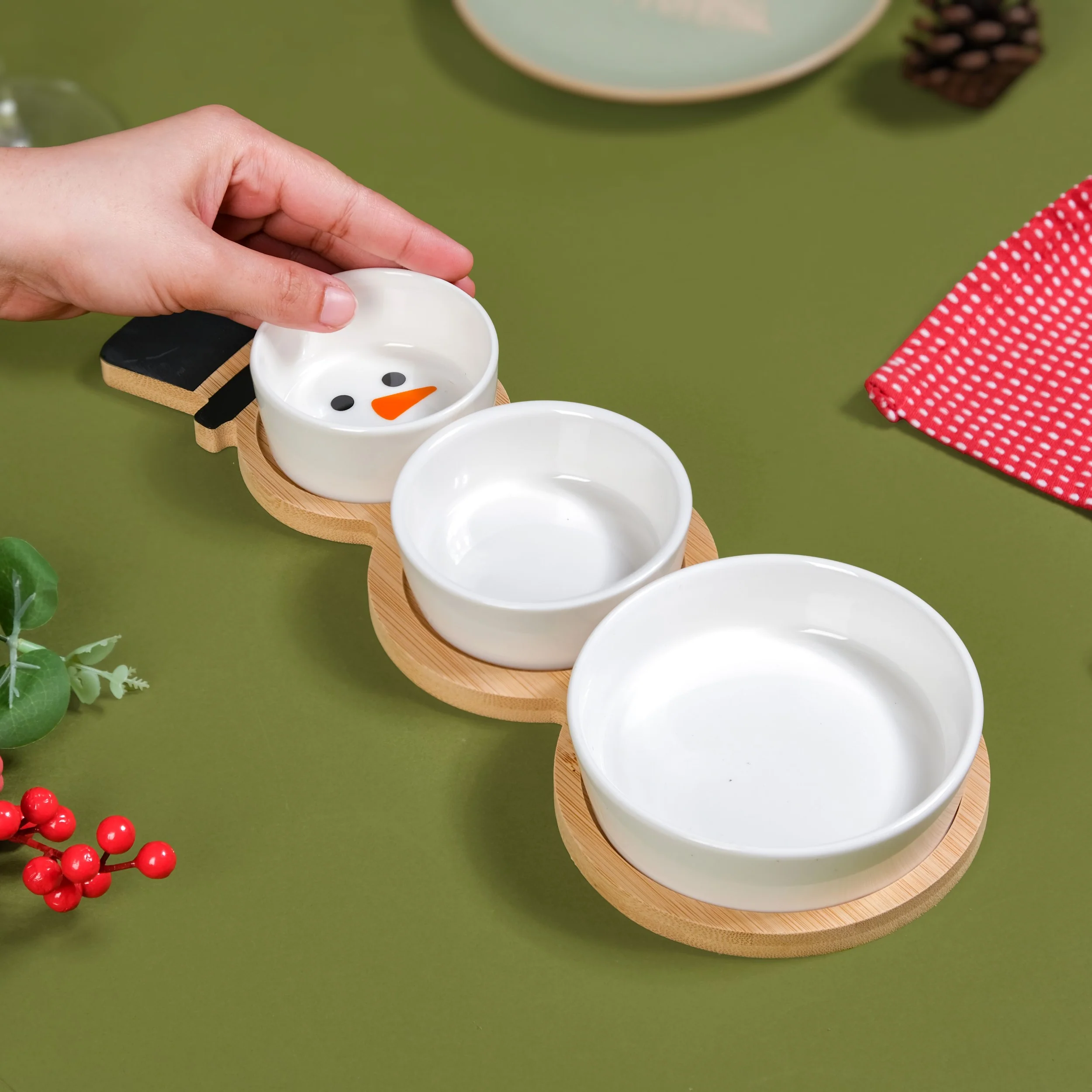 Snowman Platter Set Of 4 - Image 5