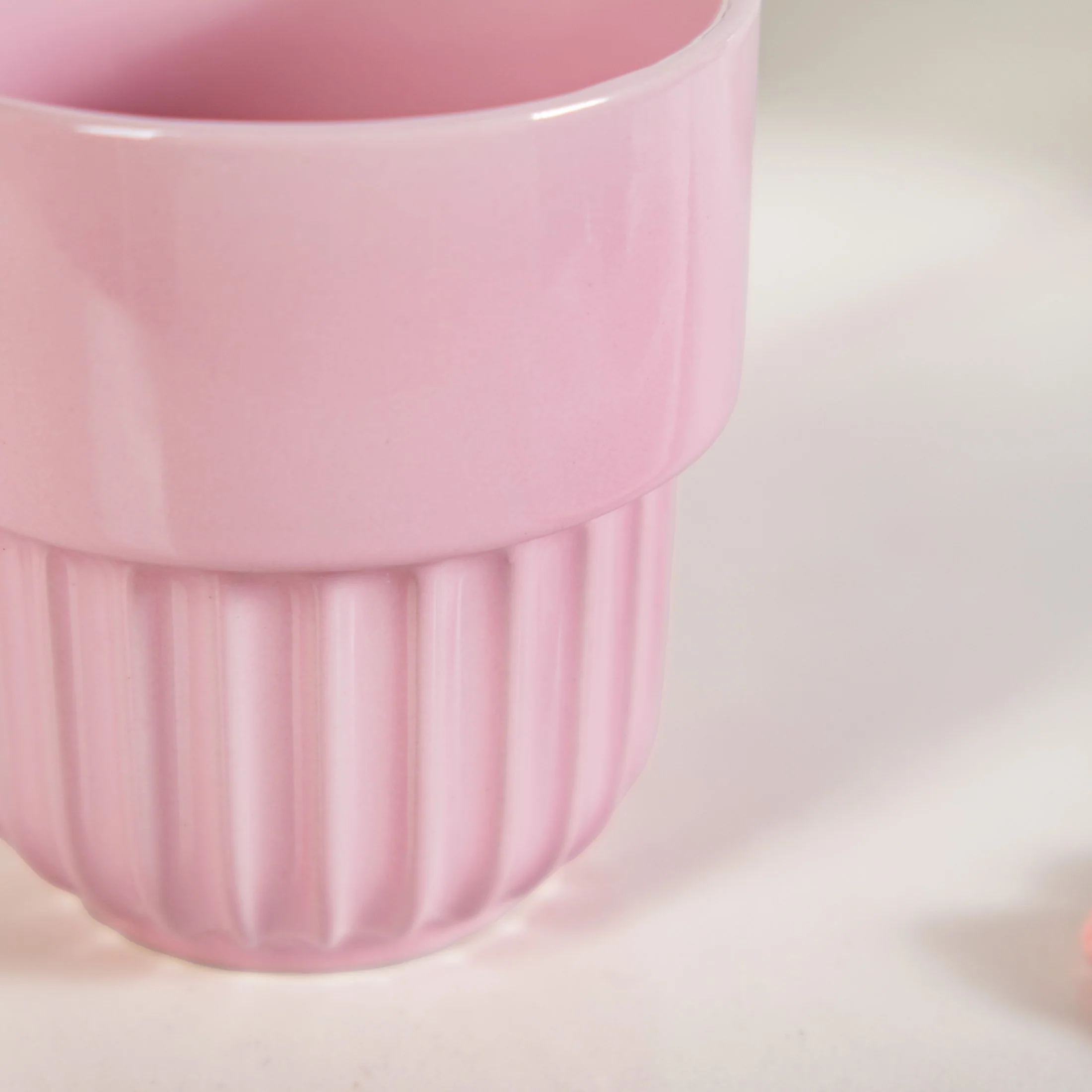 Snugsy Blush Pink Ceramic Stackable Cup Set Of 4 280ml - Image 5