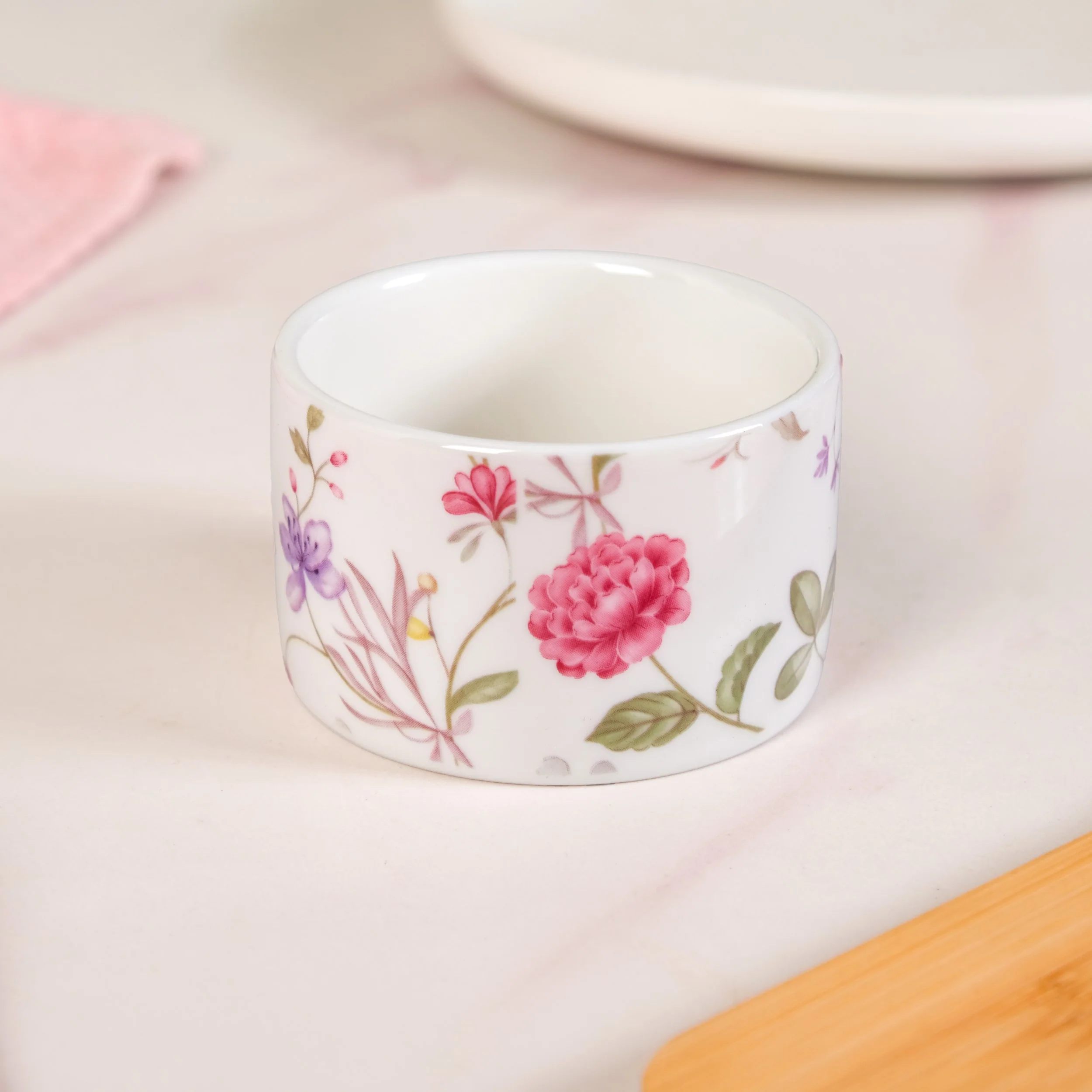 Soft Girl Floral Print Bowls With Tray And Toothpick Holder Set Of 6 - Image 8