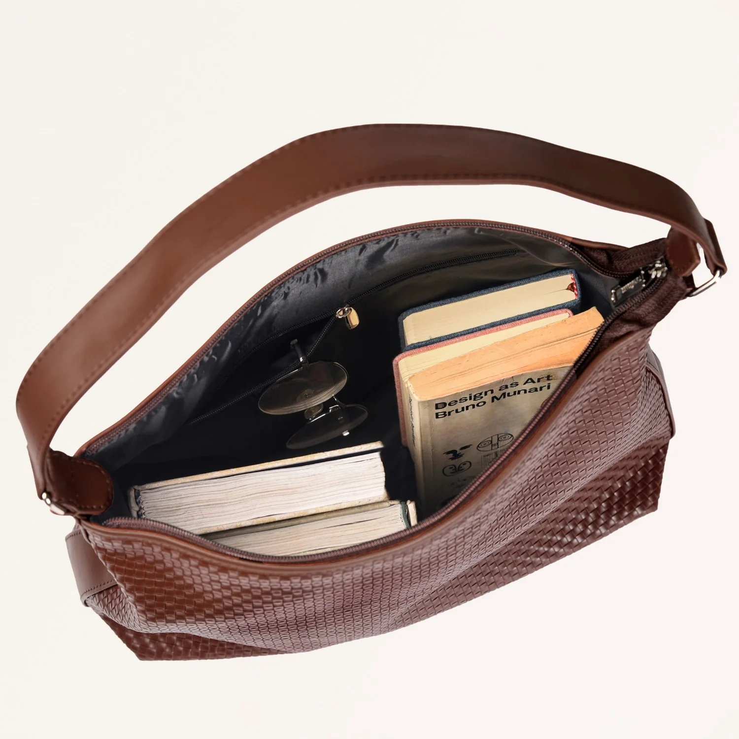 Soi Basket Weave Hobo Bag Brown - Image 8