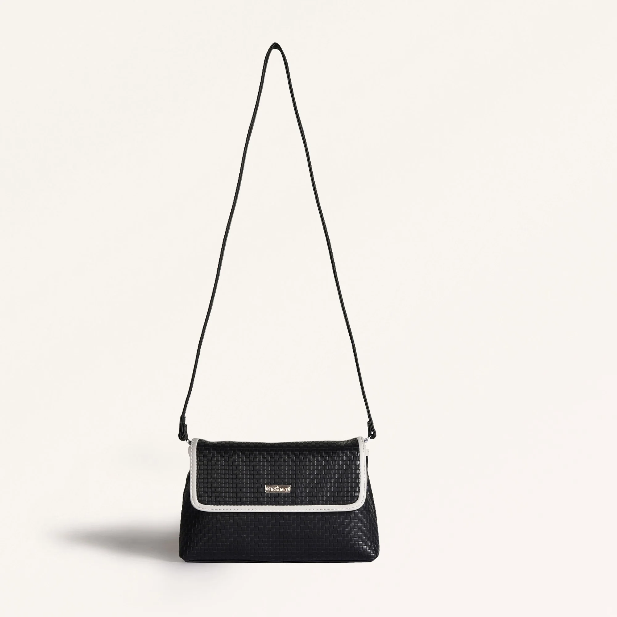 Soi Lattice Black Clutch Bag With Sling - Image 10