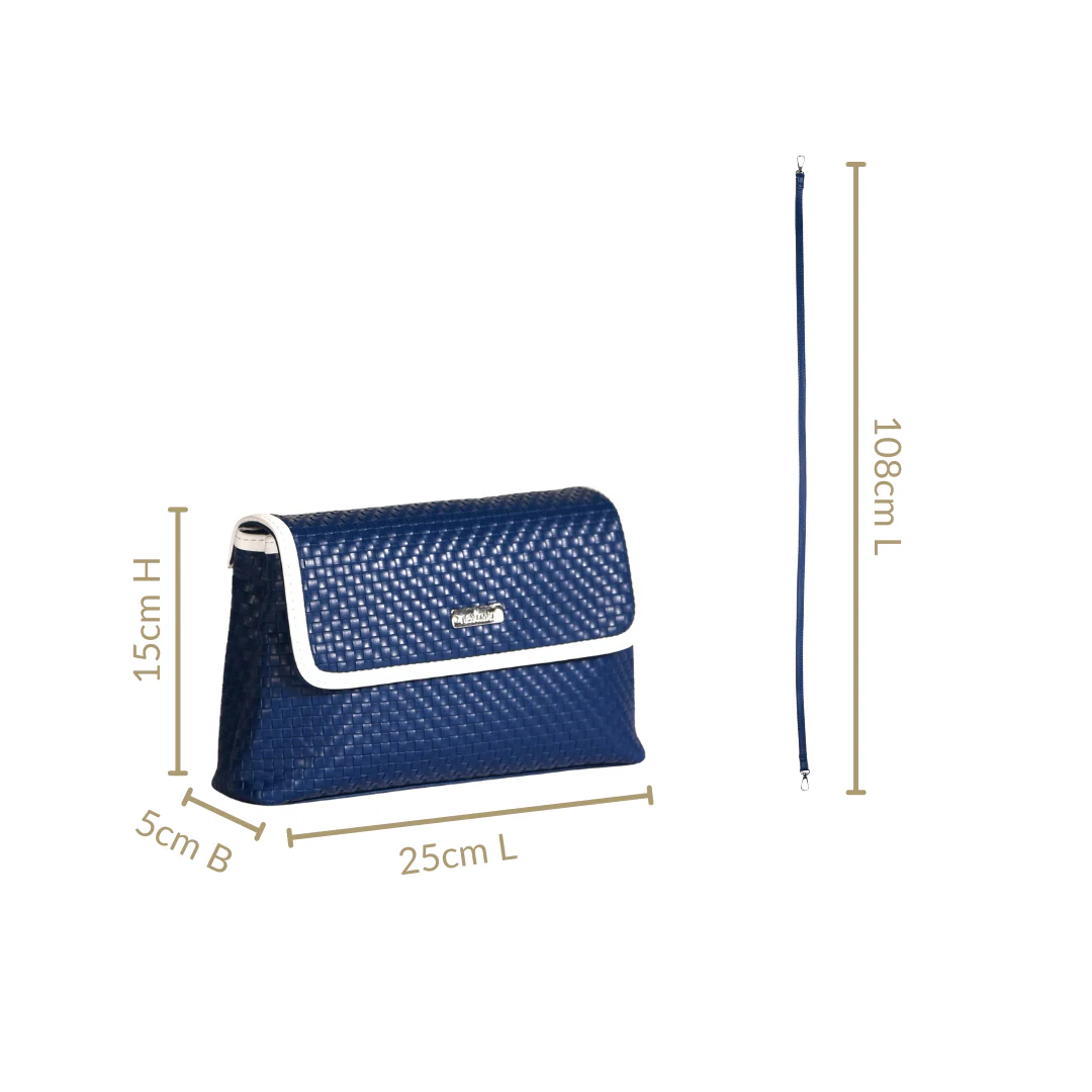 Soi Lattice Navy Blue Clutch Sling Bag - Image 4