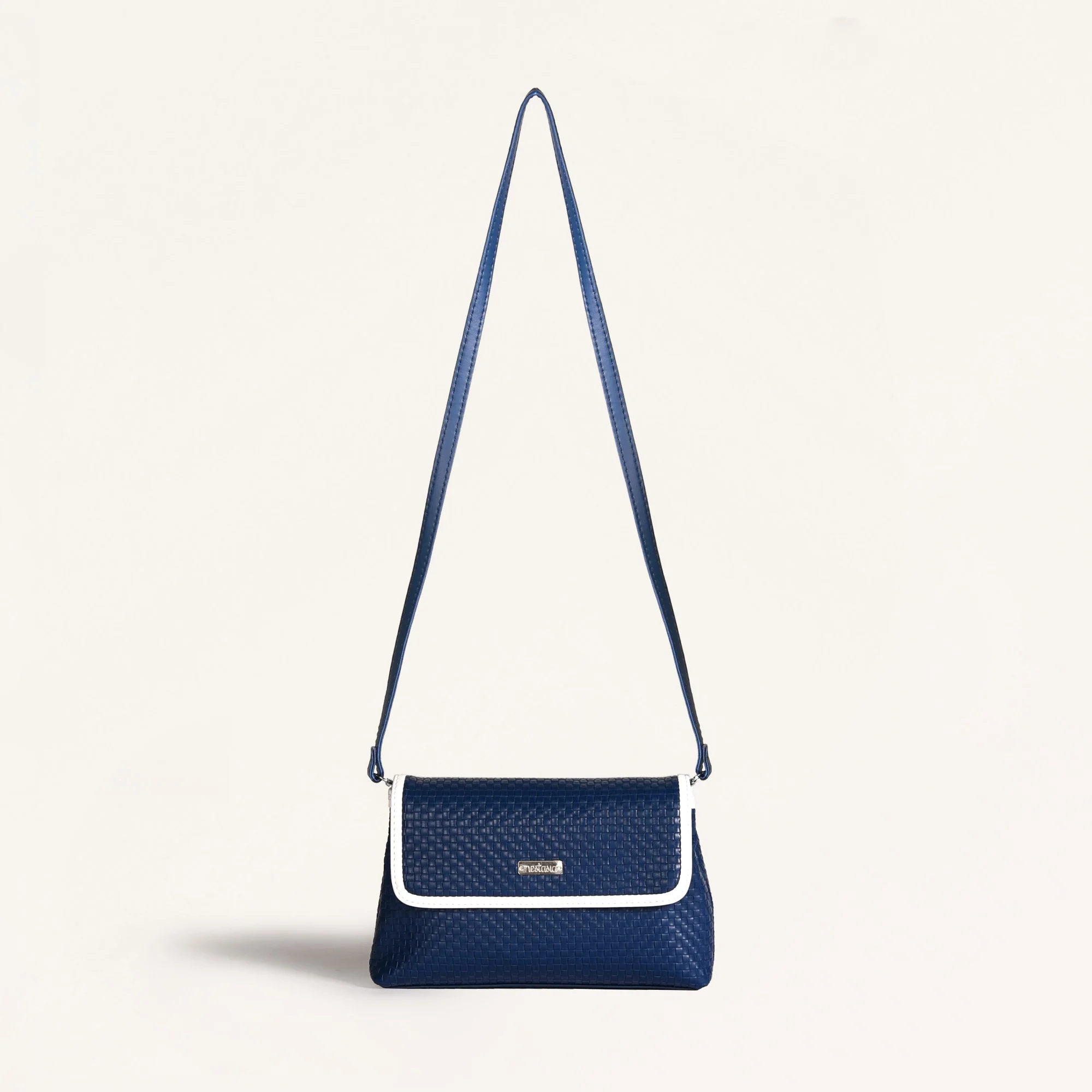 Soi Lattice Navy Blue Clutch Sling Bag - Image 9