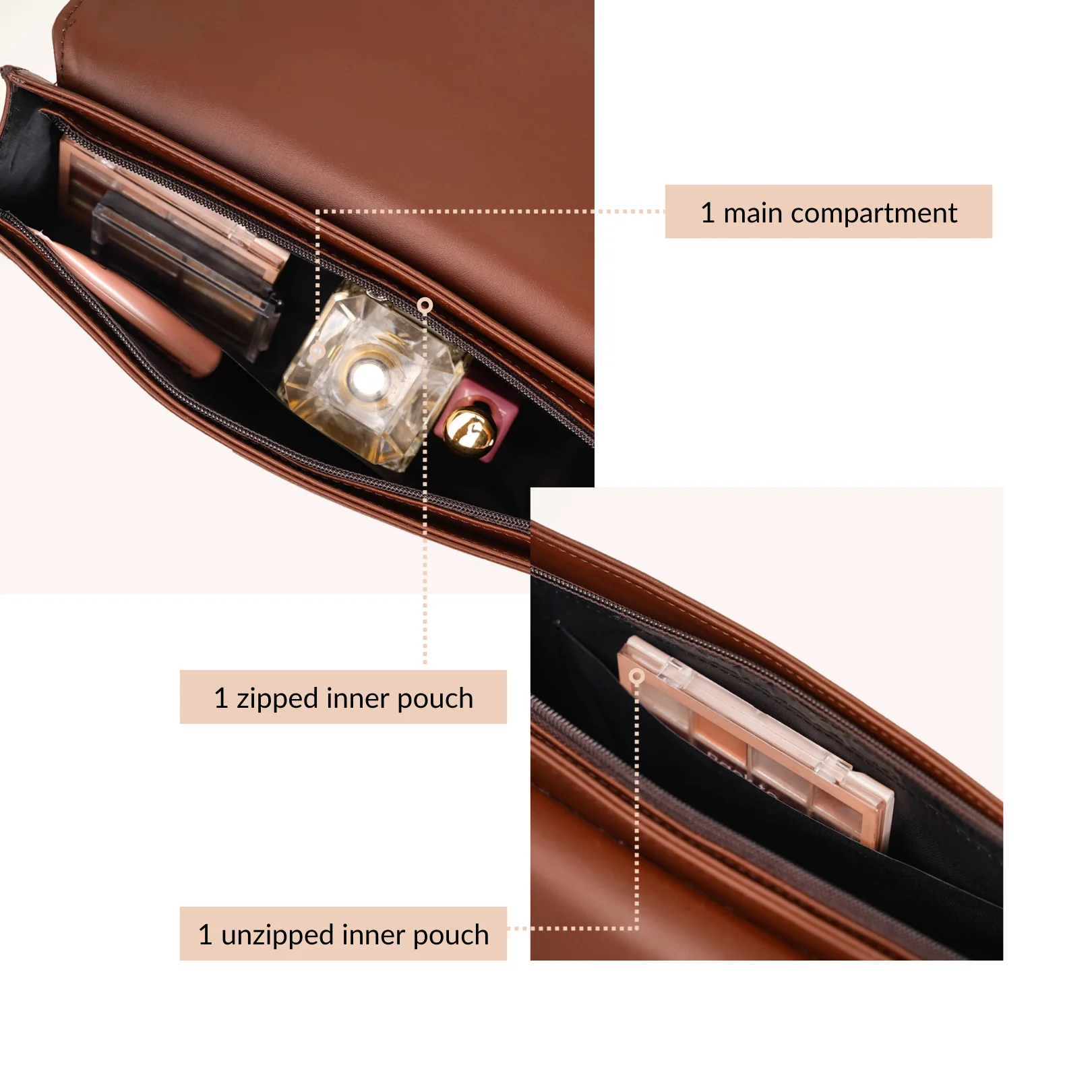 Soi Tresse Brown Sling Bag For Women - Image 6