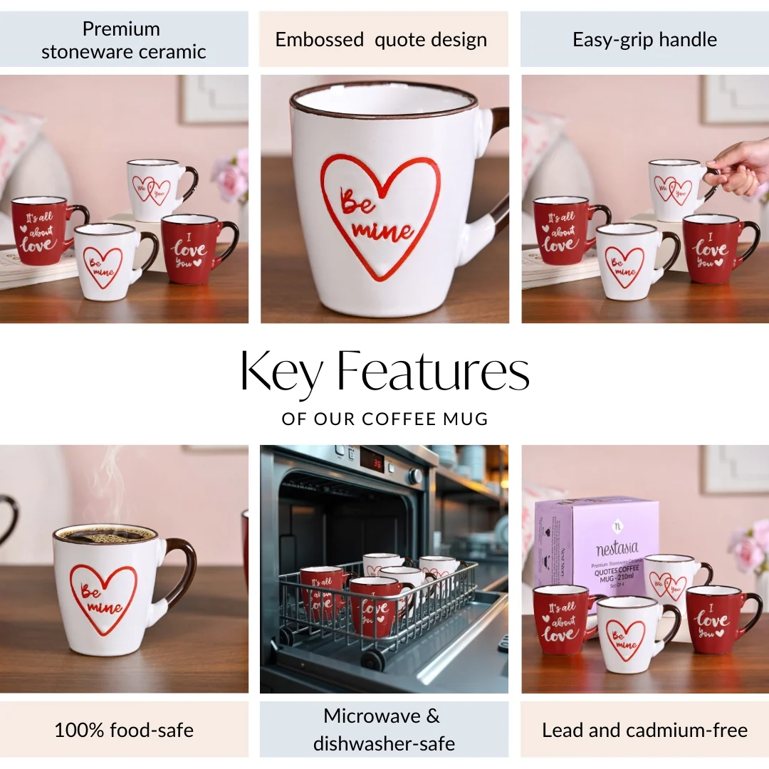 Soulmate Love Quotes Ceramic Mug Set Of 4 - Image 5