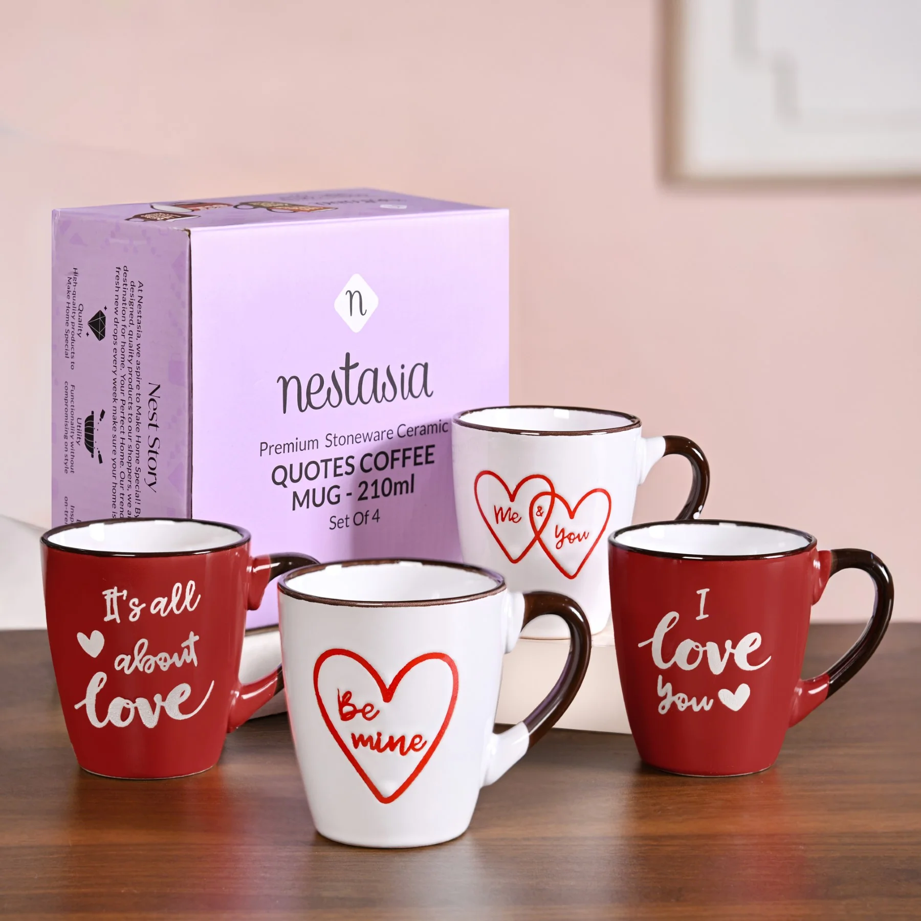 Soulmate Love Quotes Ceramic Mug Set Of 4 - Image 8