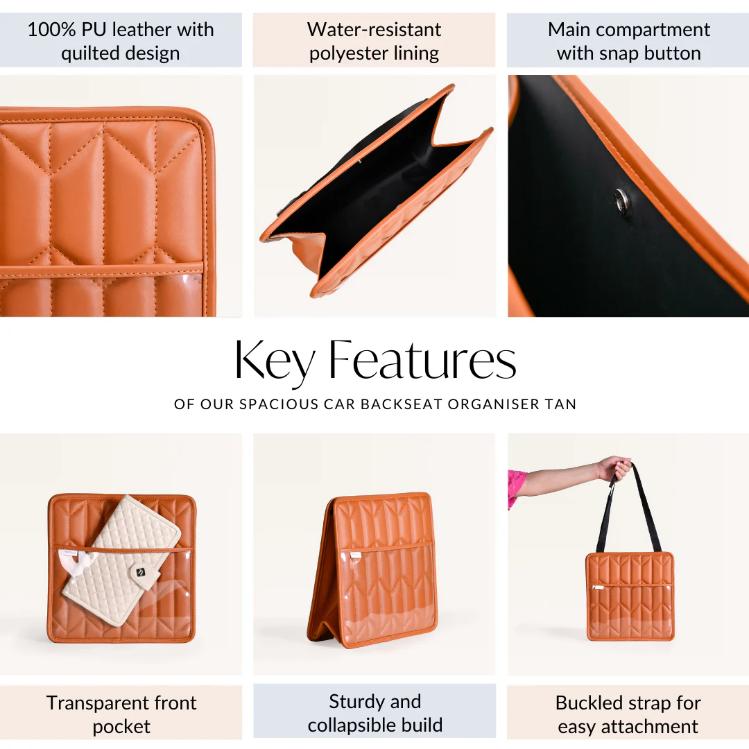Spacious Car Backseat Organiser With Quilted Design - Image 5