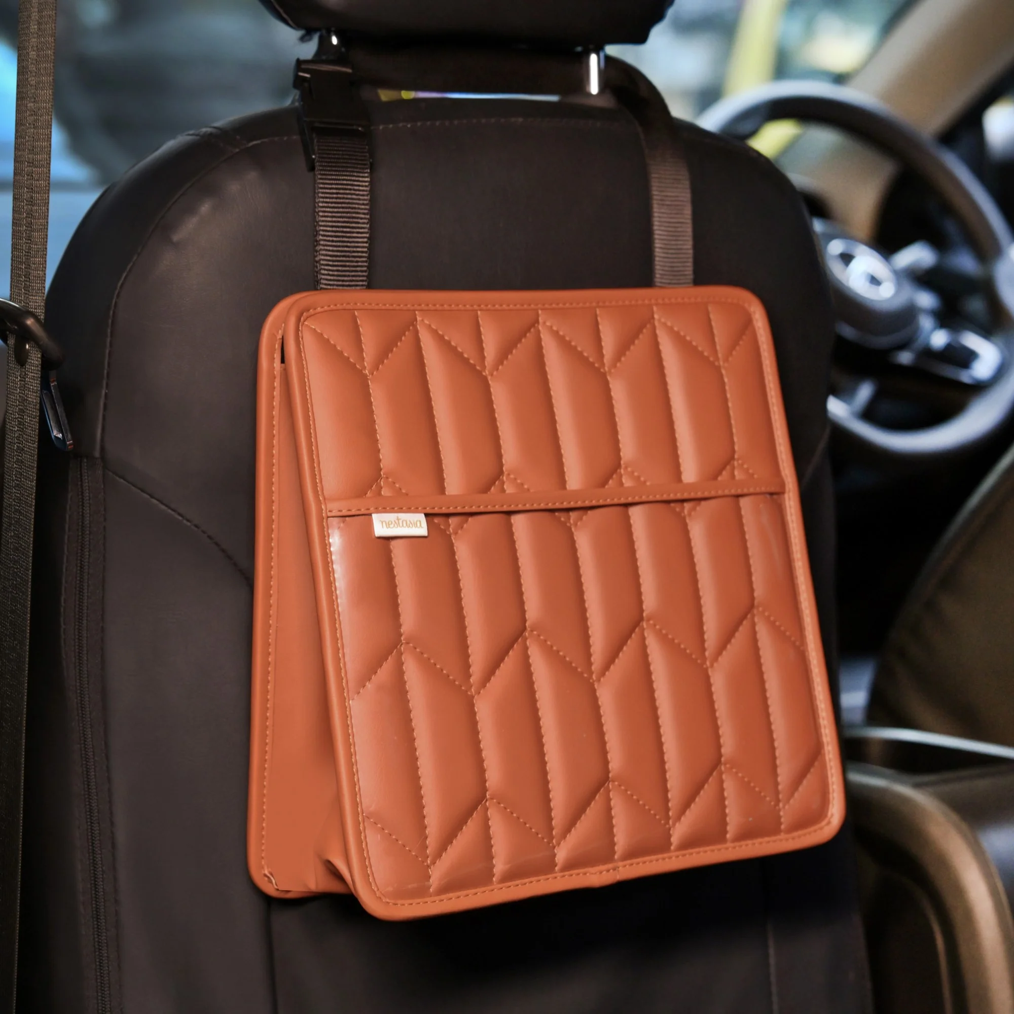 Spacious Car Backseat Organiser With Quilted Design - Image 9