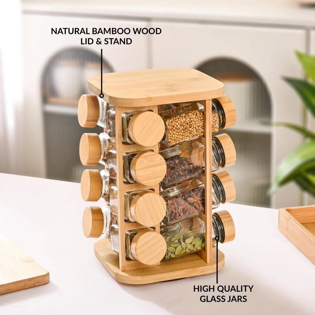 Spice Containers With Rotating Stand Set Of 17 120ml - Image 2