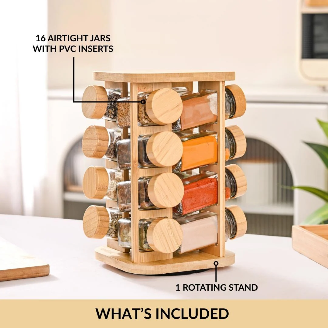 Spice Containers With Rotating Stand Set Of 17 120ml - Image 4