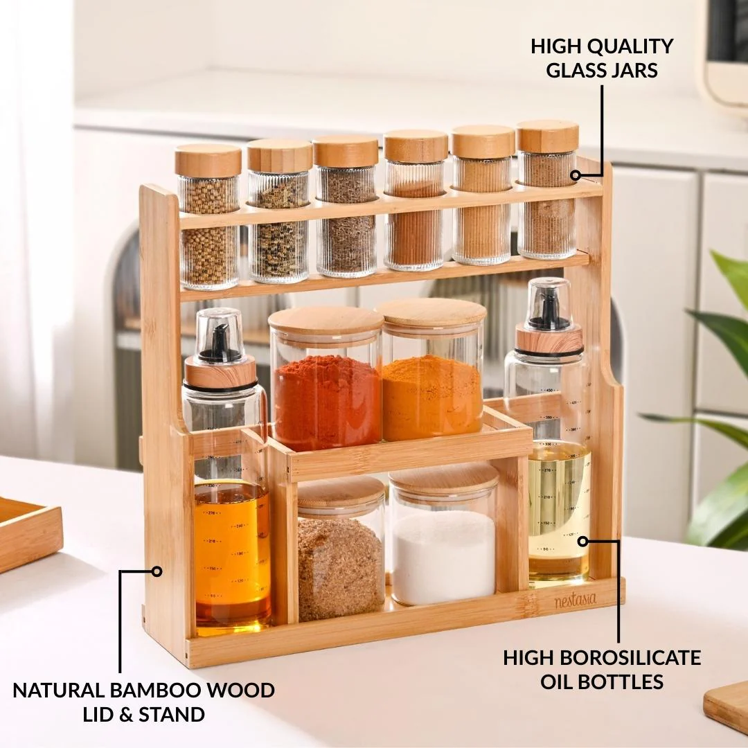 Spice Jar With Stand Set Of 13 95ml 300ml 500ml - Image 3