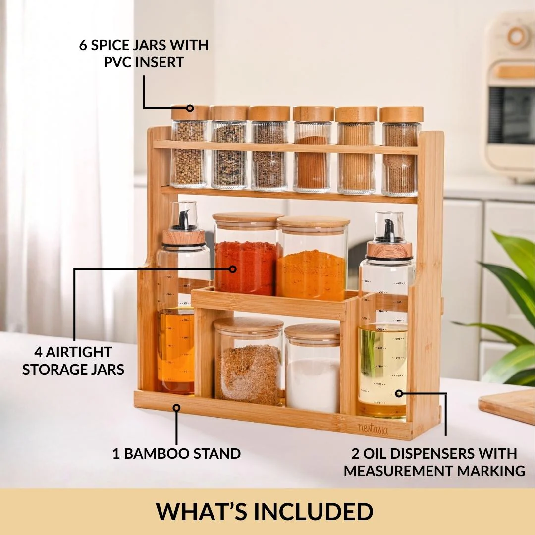 Spice Jar With Stand Set Of 13 95ml 300ml 500ml - Image 4