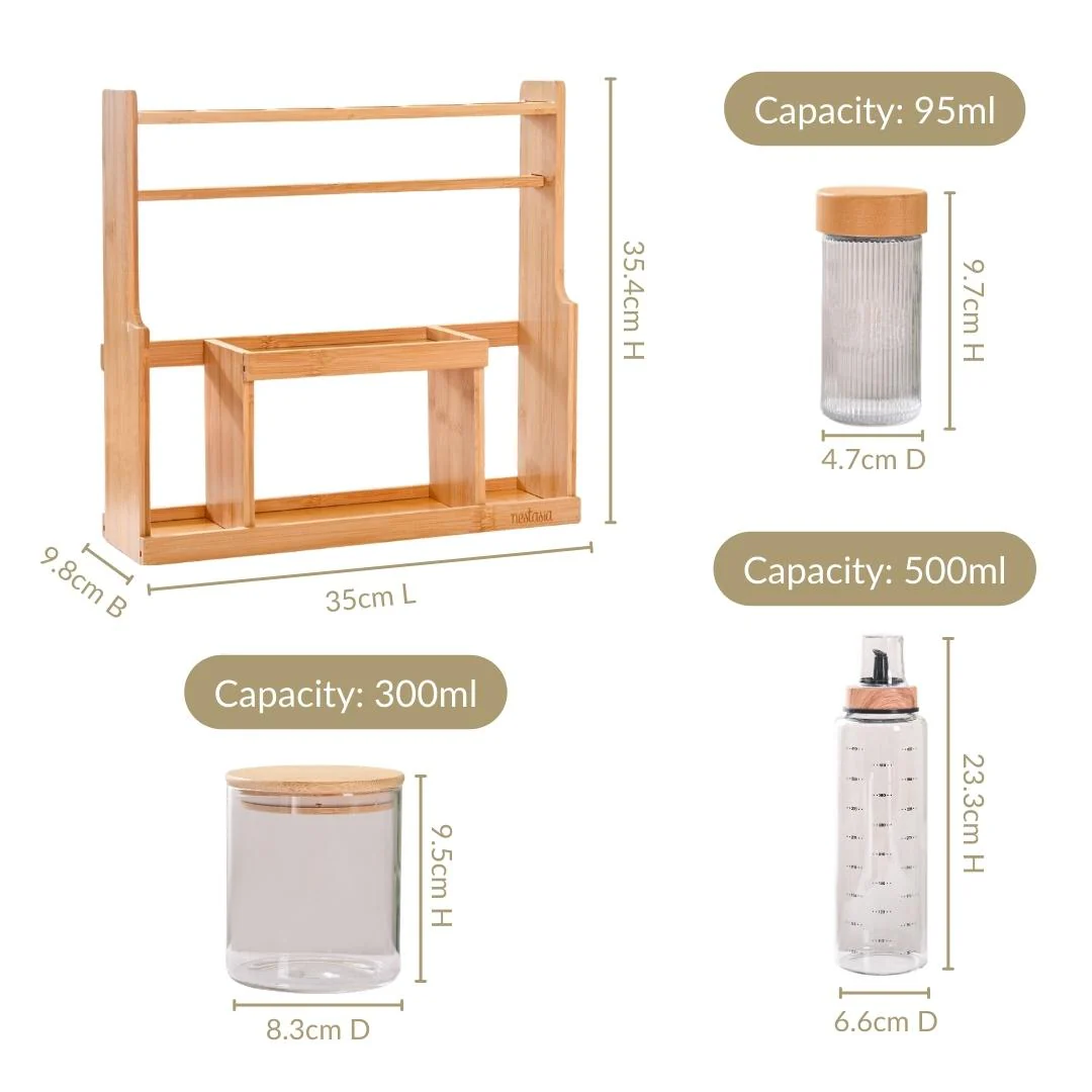 Spice Jar With Stand Set Of 13 95ml 300ml 500ml - Image 5