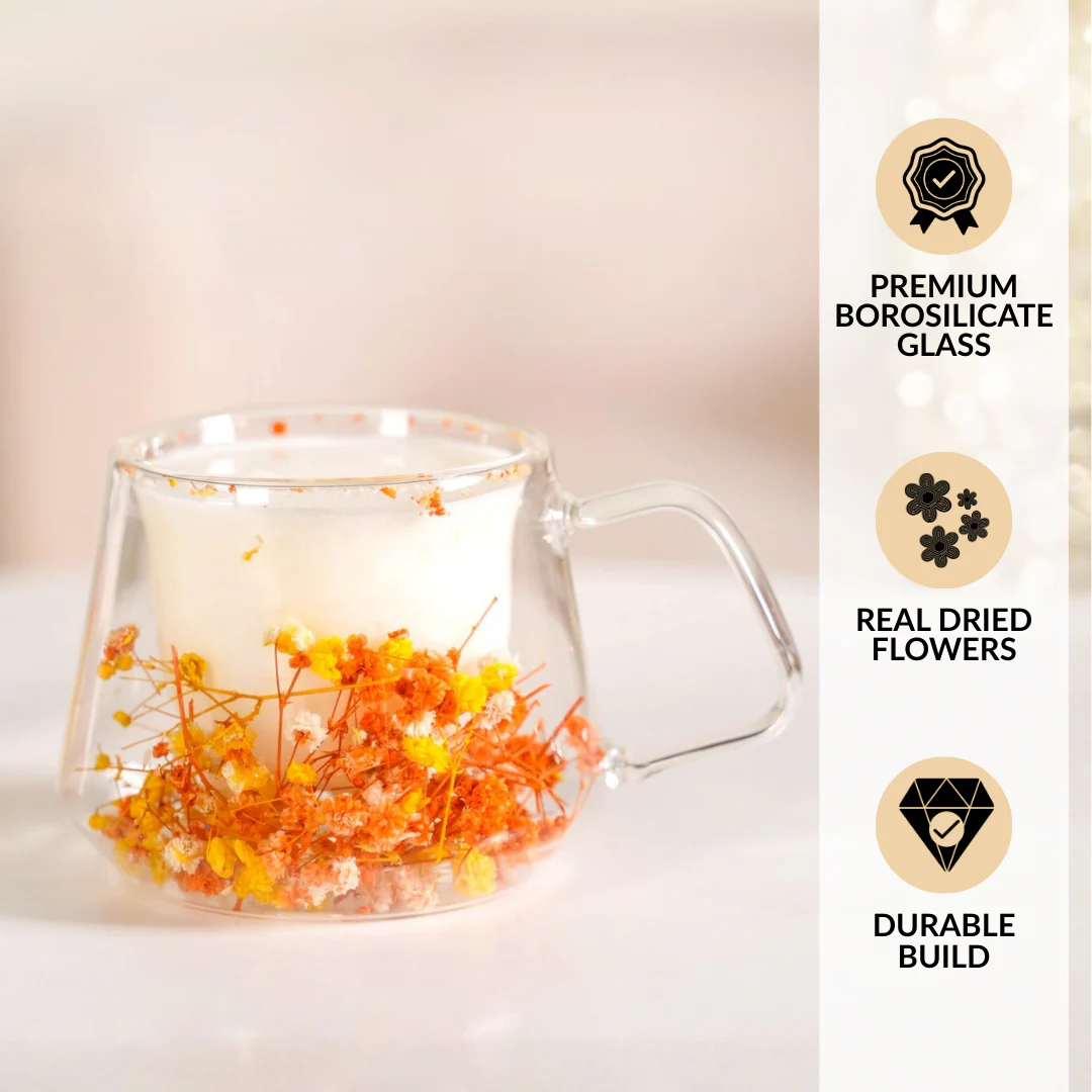 Spring Bloom Double Walled Coffee Mug Set Of 2 180ml - Image 2