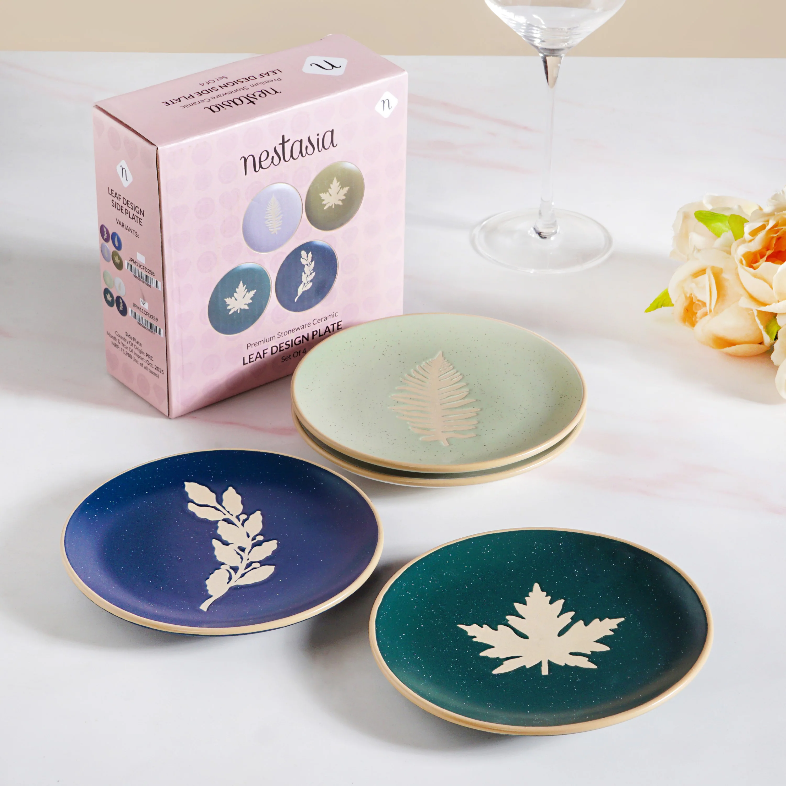 Spring Leaf Small Plates Set Of 4 15cm - Image 2