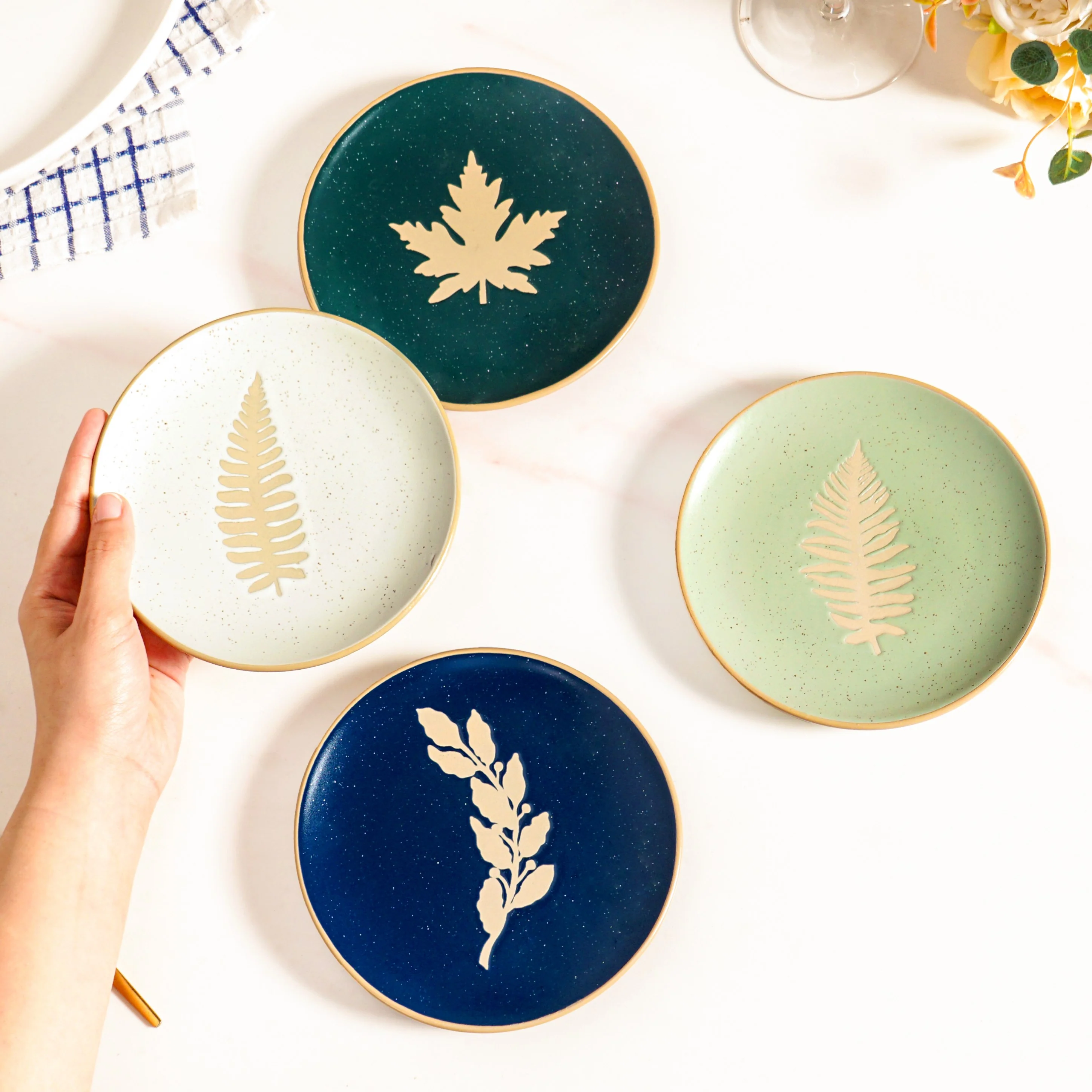 Spring Leaf Small Plates Set Of 4 15cm - Image 3