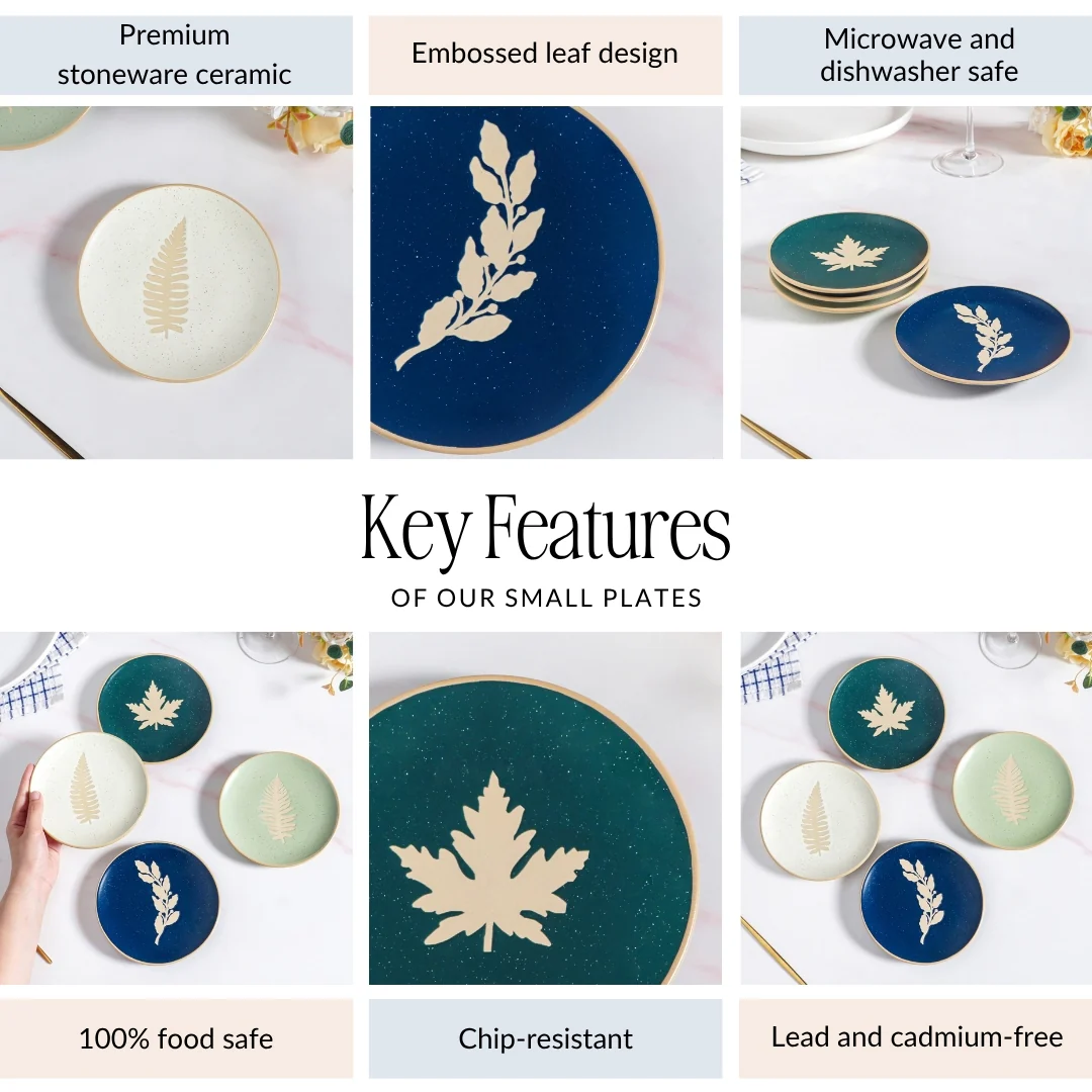 Spring Leaf Small Plates Set Of 4 15cm - Image 5
