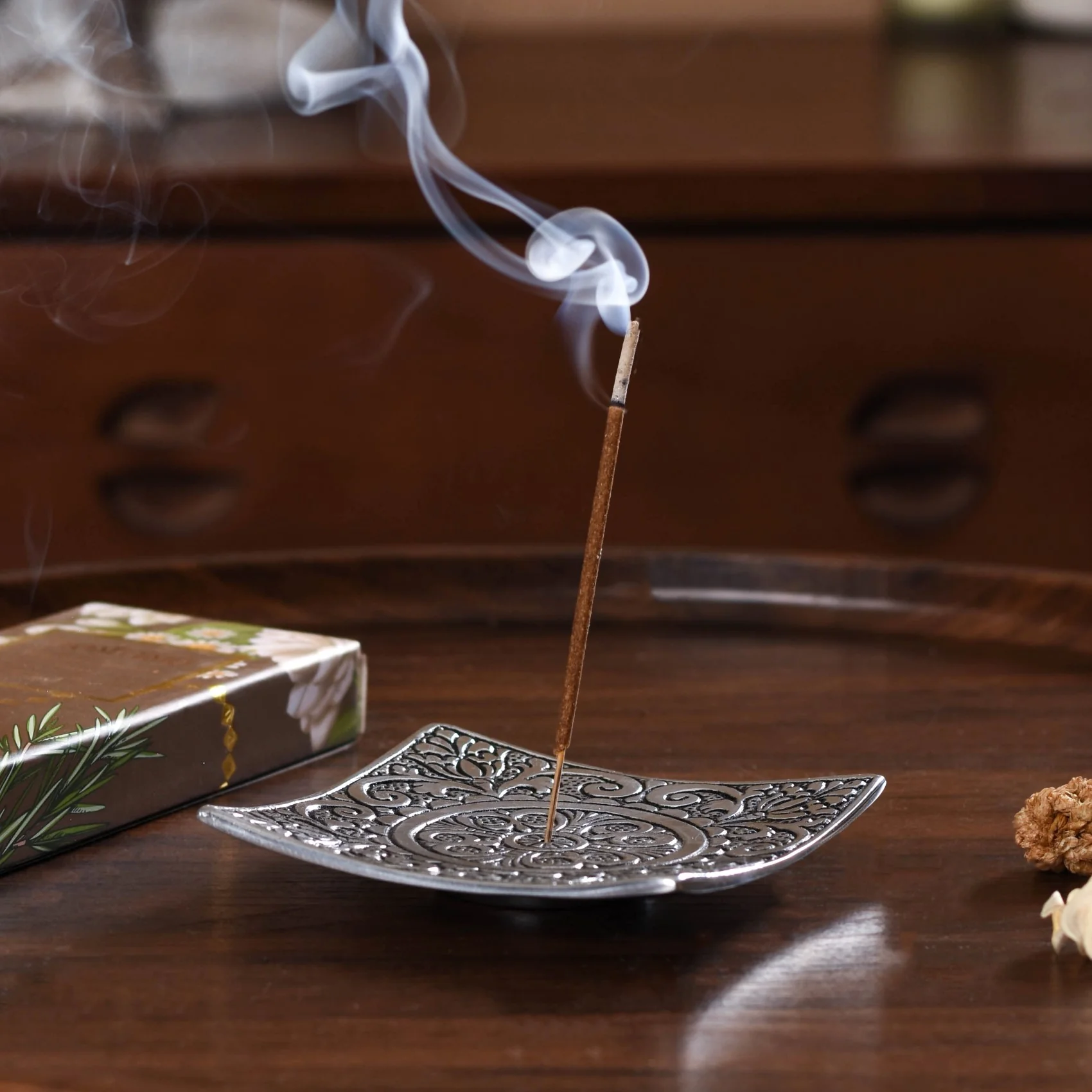 Square Incense Holder With Vanilla Incense Sticks - Image 8