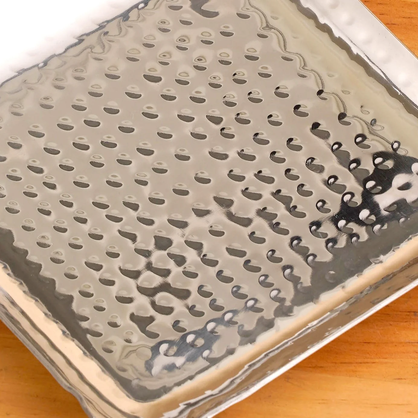 Square Platter Hammered Stainless Steel Set Of 2 - Image 7
