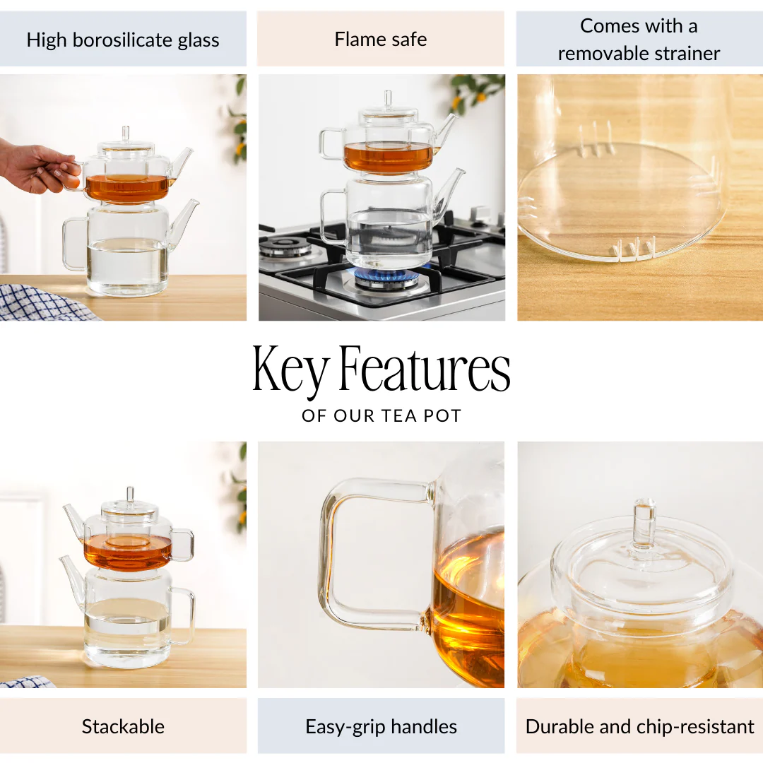 Stackable Double Tea Pot With Infuser Set Of 2 - Image 6
