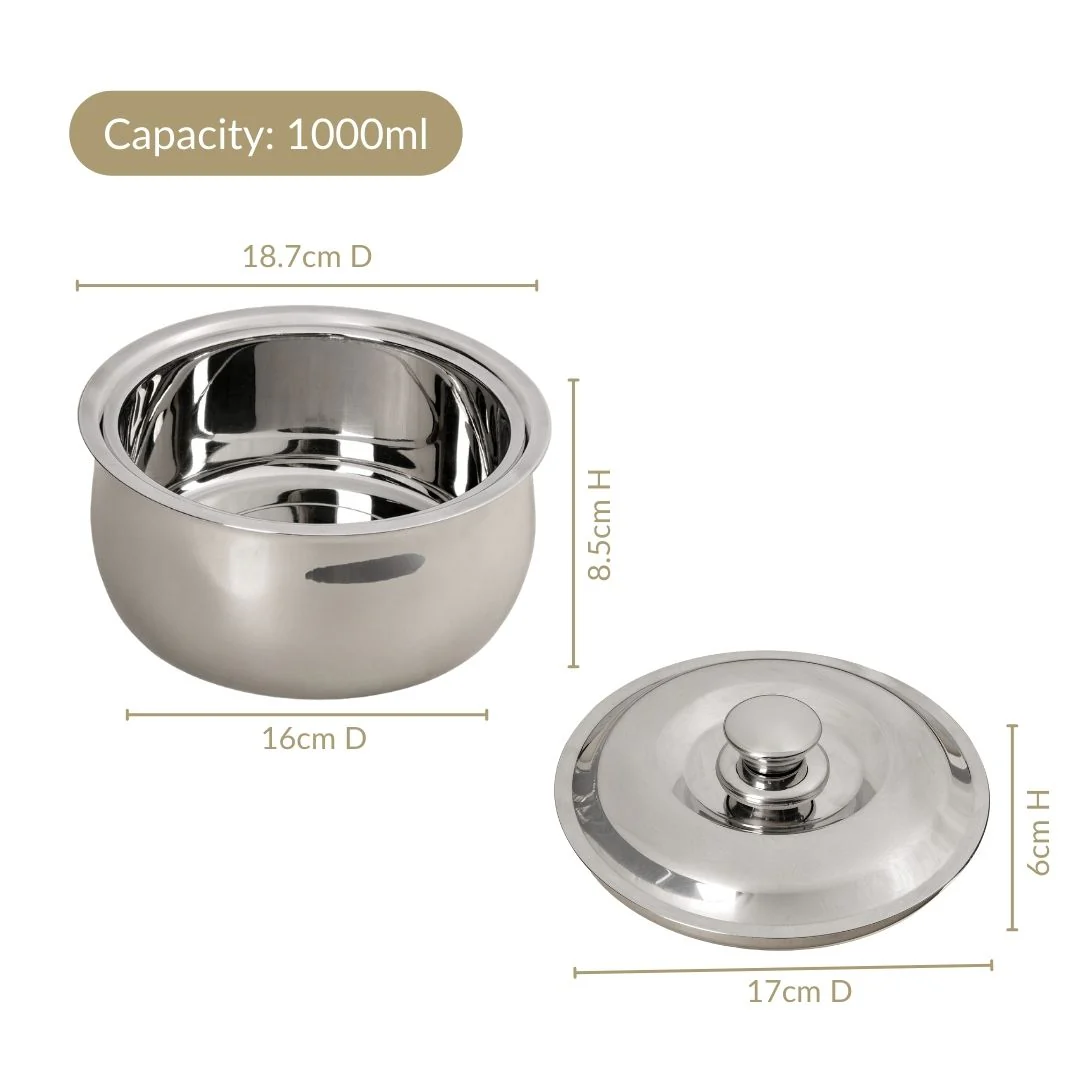 Stainless Steel Casserole 1000ml - Image 4