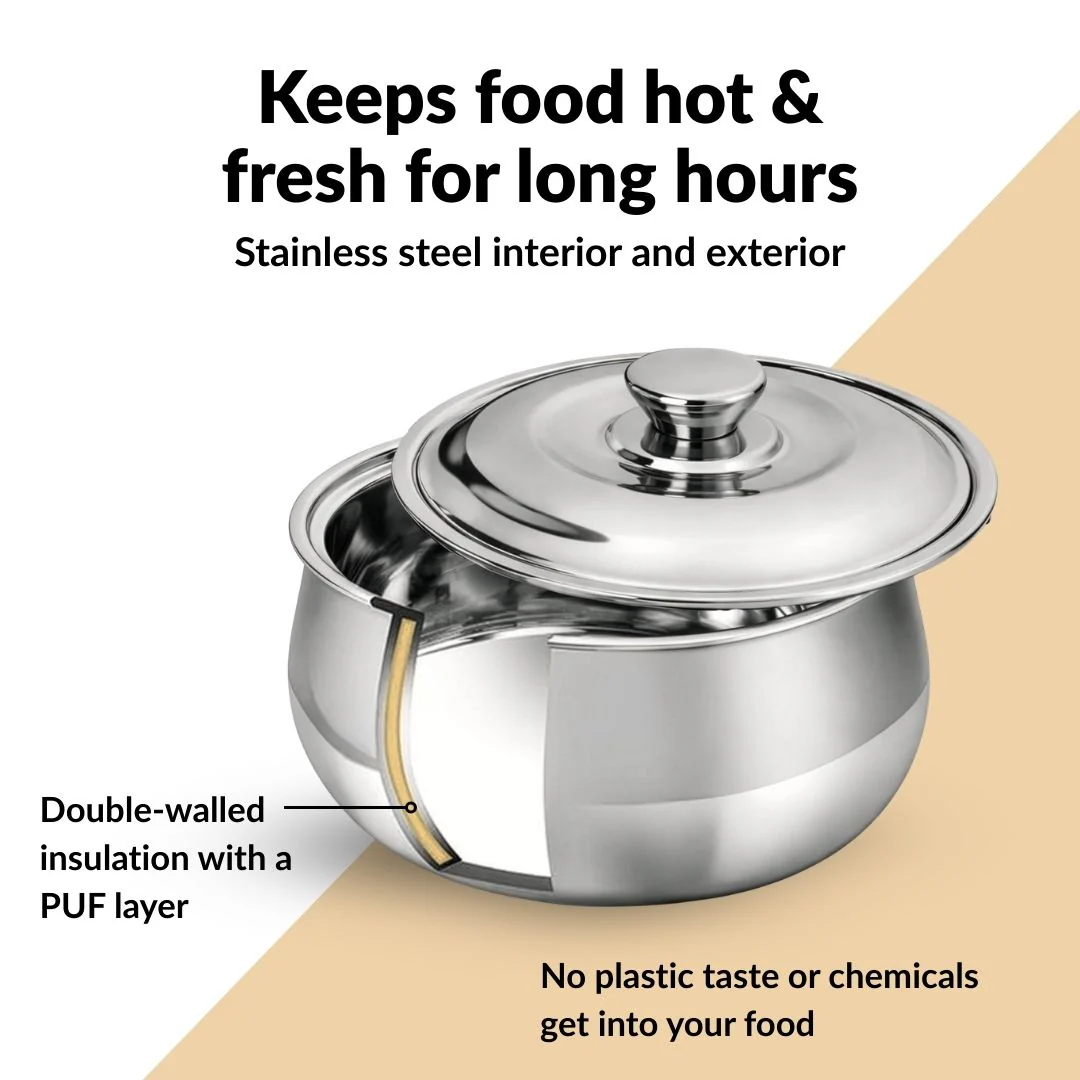 Stainless Steel Casserole 1000ml - Image 6