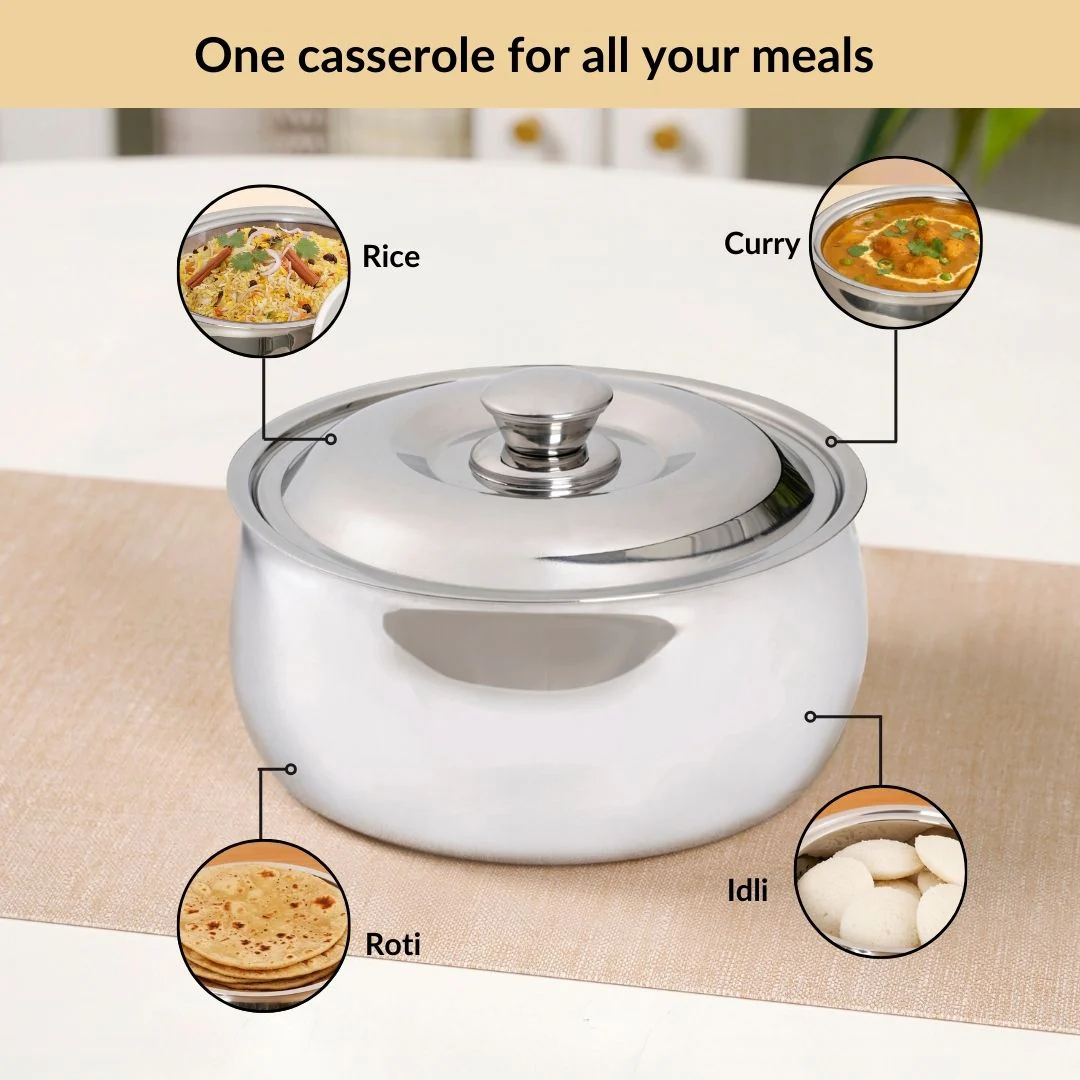 Stainless Steel Casserole 1000ml - Image 7