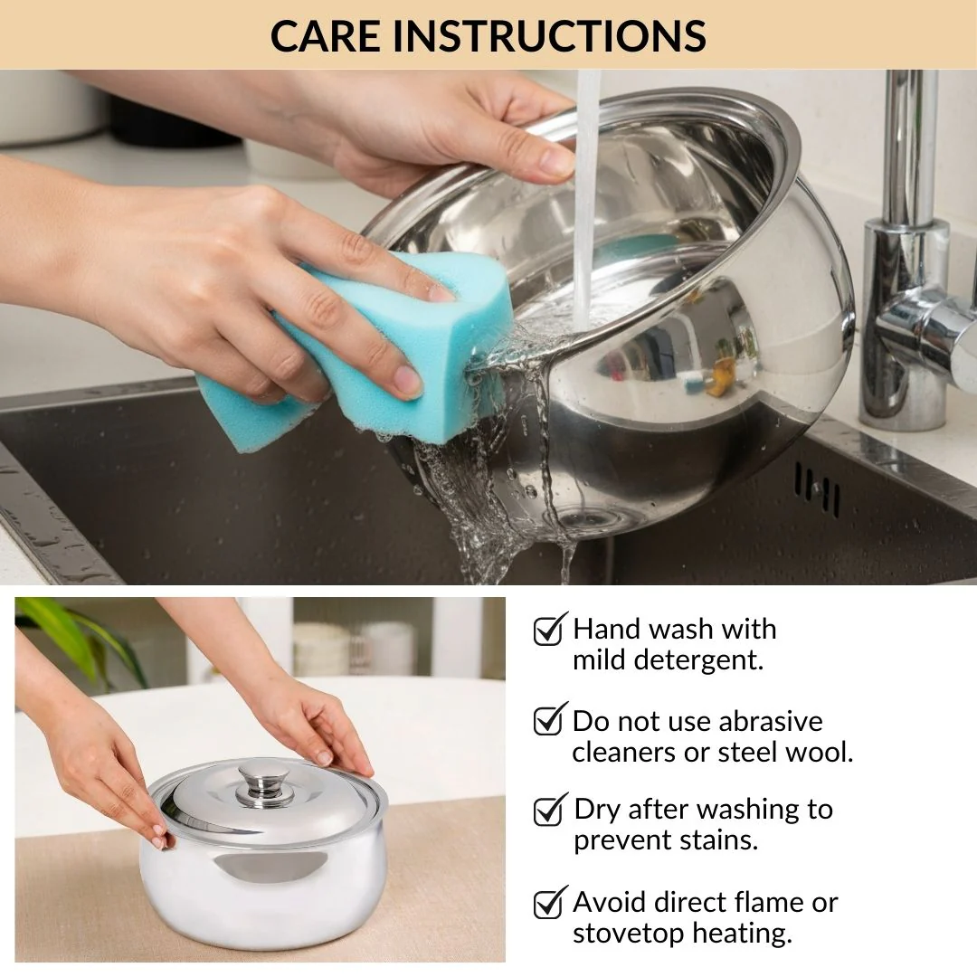 Stainless Steel Casserole 1000ml - Image 9