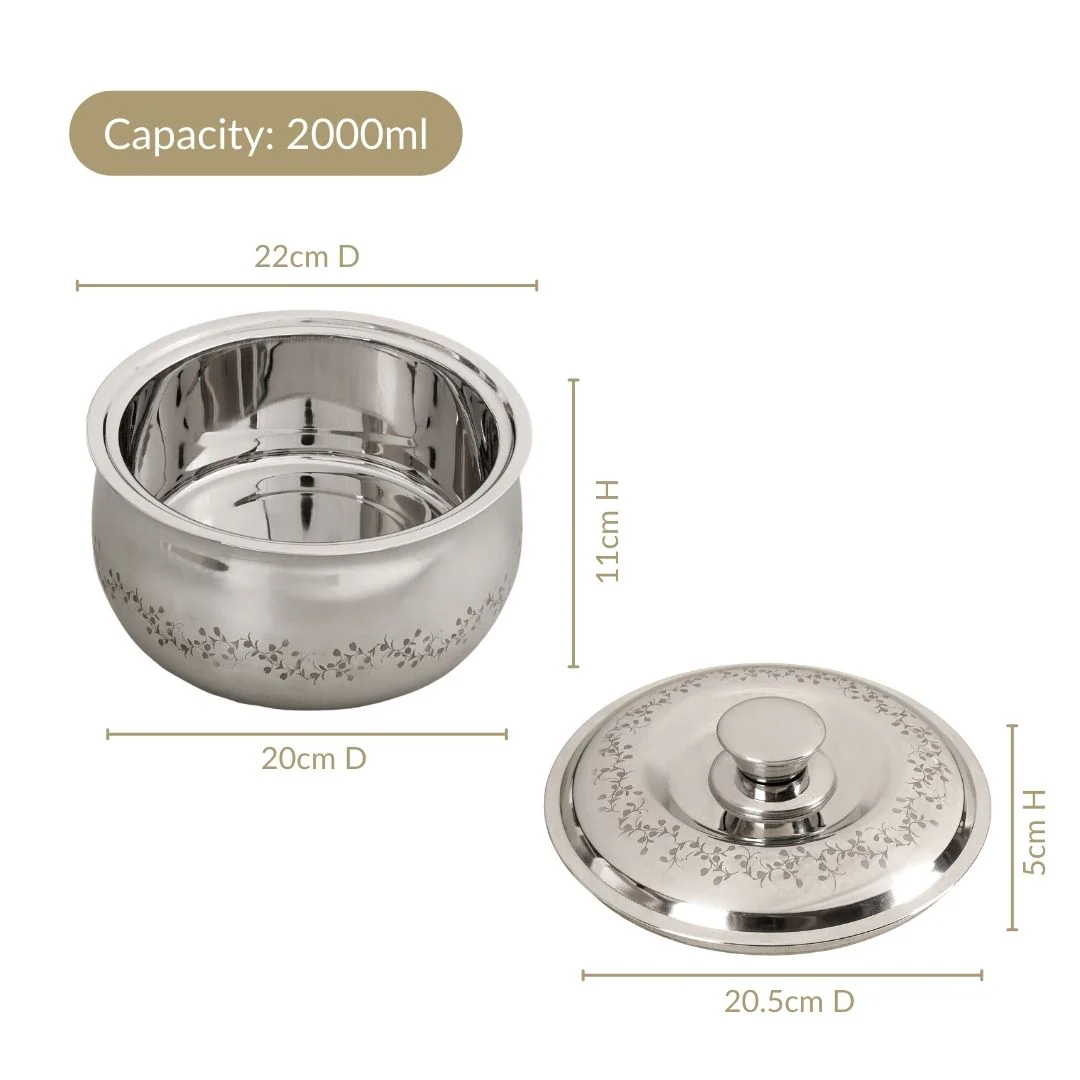 Stainless Steel Curry Serving Casserole 2000ml - Image 4