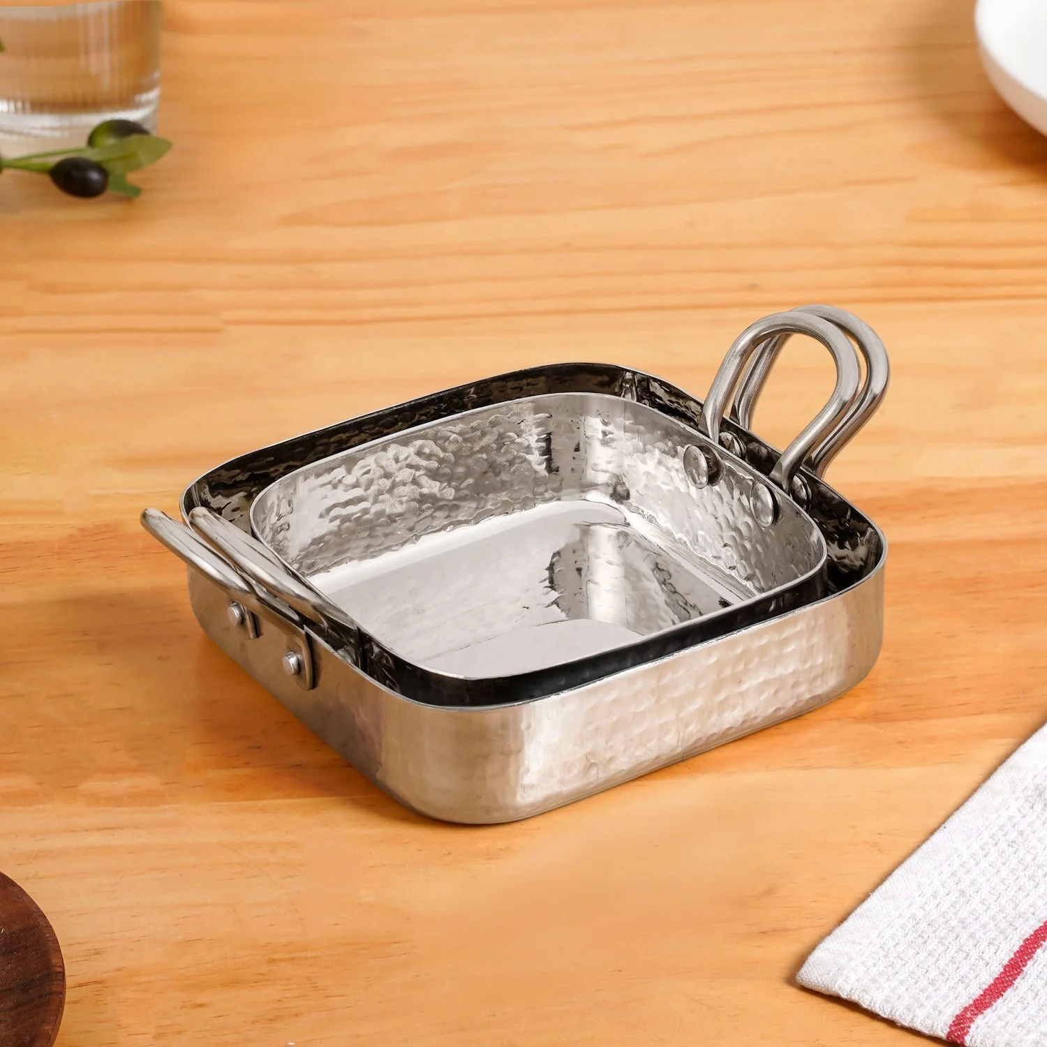 Stainless Steel Deep Serving Dish Set Of 2 - Image 2