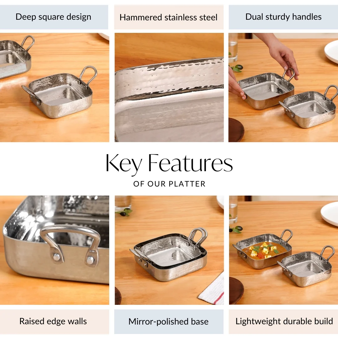Stainless Steel Deep Serving Dish Set Of 2 - Image 5