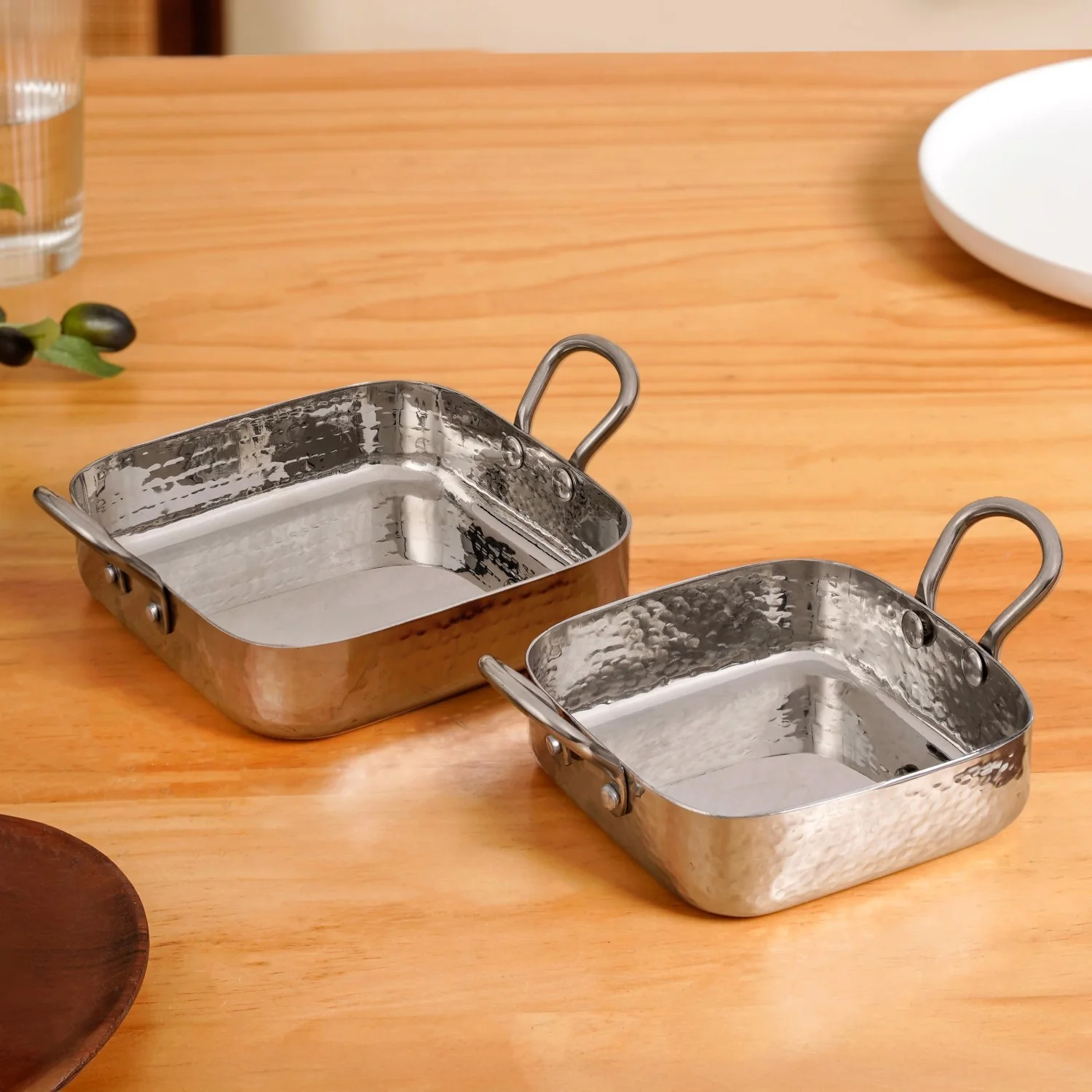 Stainless Steel Deep Serving Dish Set Of 2 - Image 9
