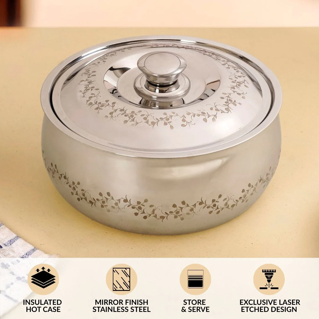 Stainless Steel Double Walled Curry Serving Casserole 3000ml - Image 2