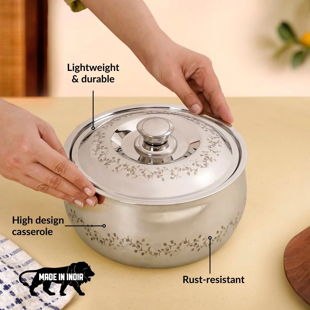Stainless Steel Double Walled Curry Serving Casserole 3000ml - Image 3