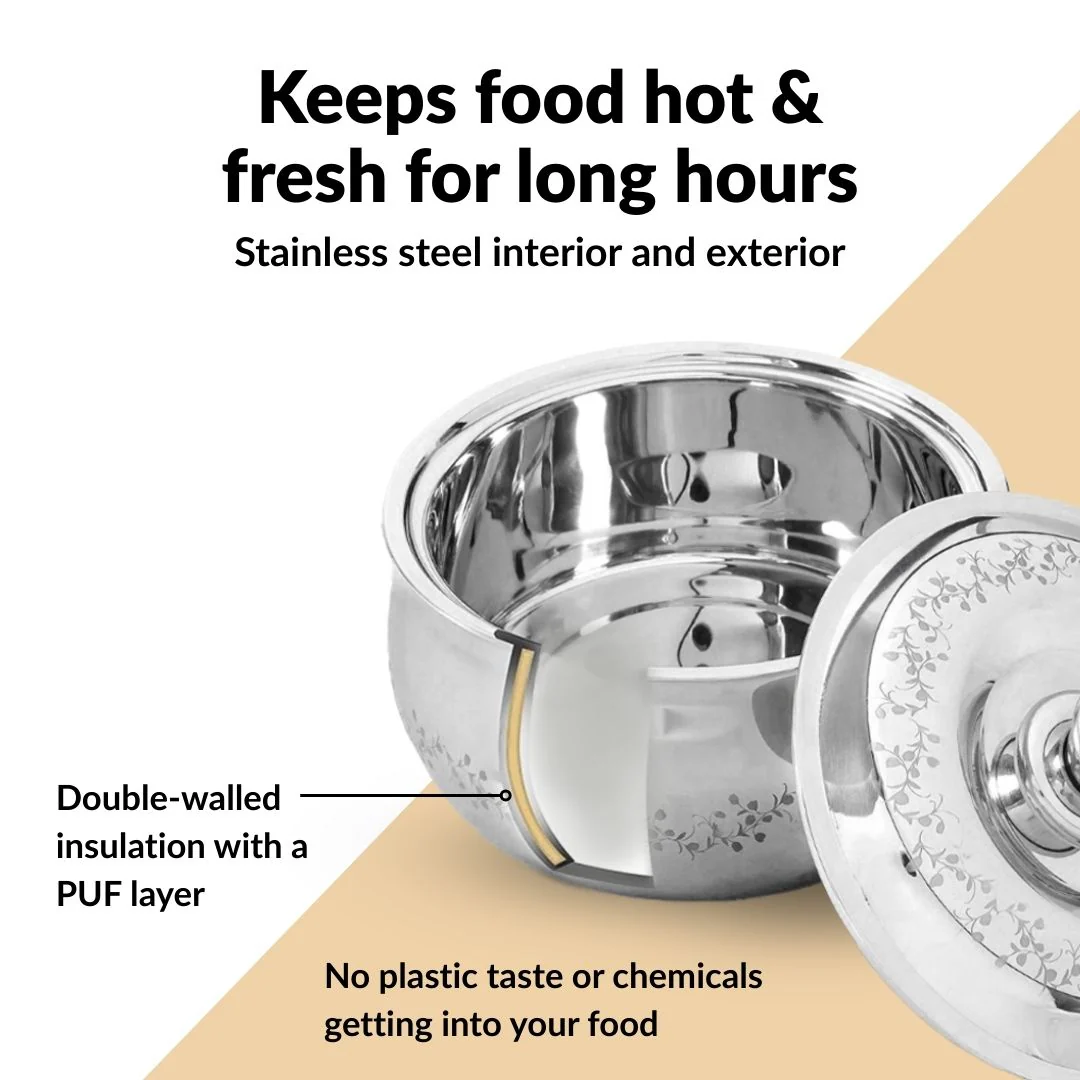 Stainless Steel Double Walled Curry Serving Casserole 3000ml - Image 6