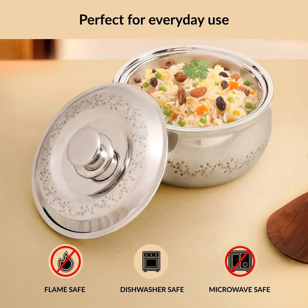 Stainless Steel Double Walled Curry Serving Casserole 3000ml - Image 8