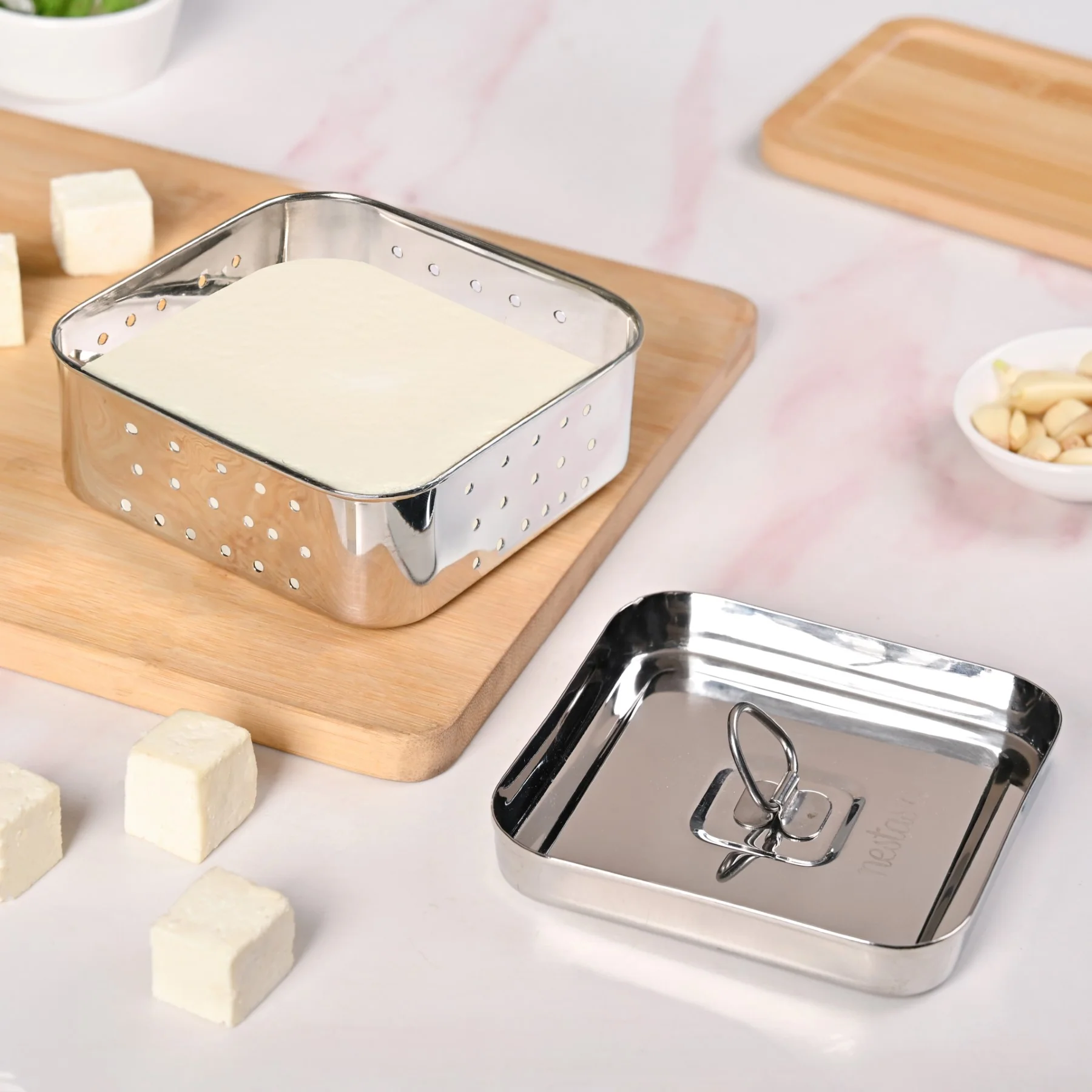 Stainless Steel Paneer Maker Mould Press 550ml - Image 2